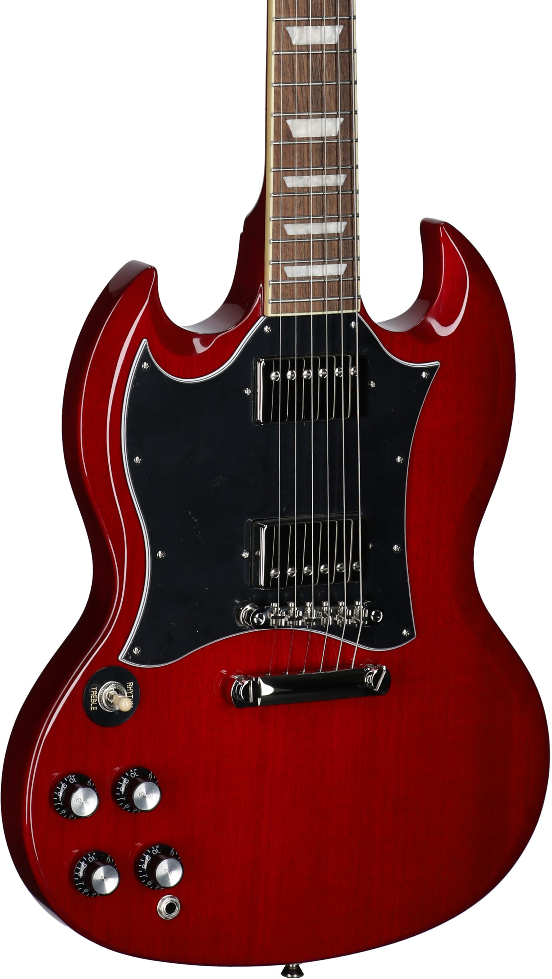 Epiphone Inspired by Gibson SG Standard Electric Guitar, Left-Handed (with Gig Bag), Cherry, Full Left Front