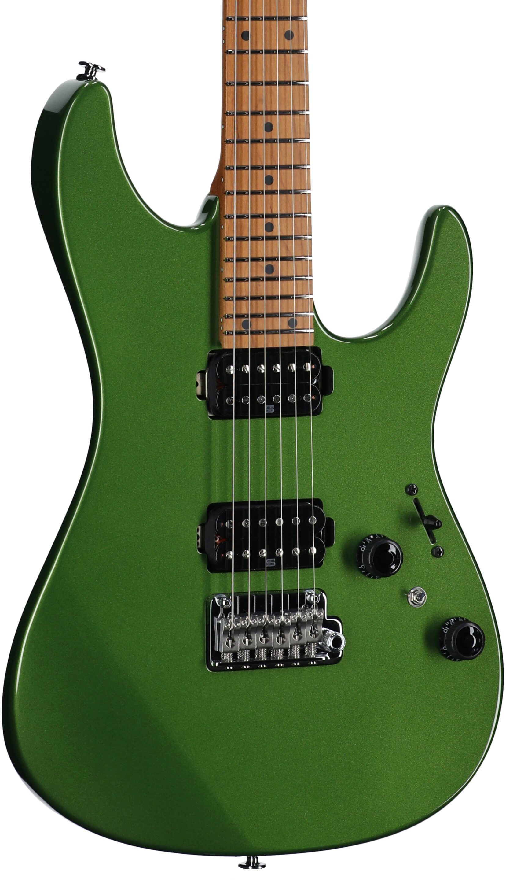 Ibanez Prestige AZ2402 Electric Guitar (with Case), Apple Green Metallic, Full Left Front