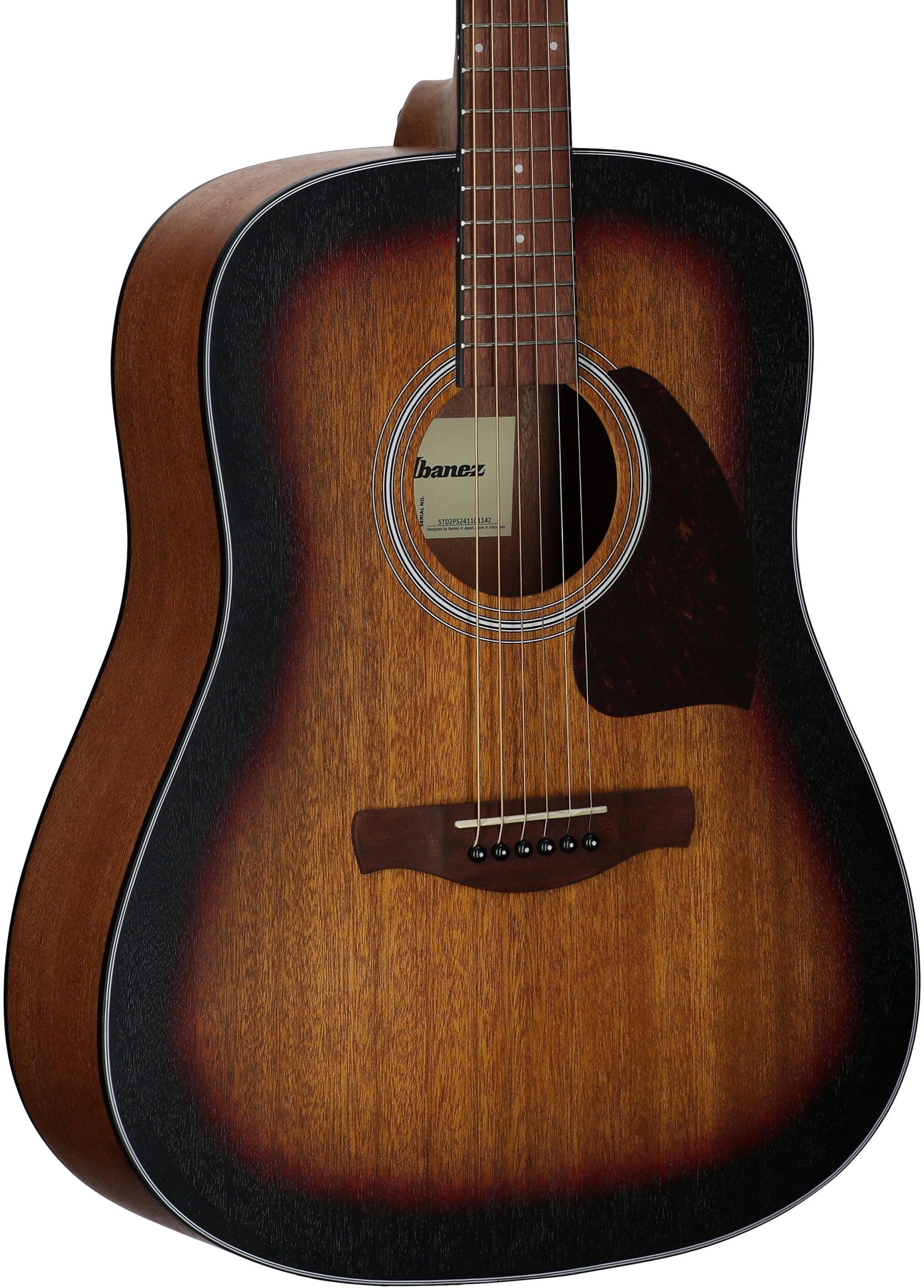 Ibanez PF54 Acoustic Guitar, Open Pore Vintage Sunburst, Full Left Front