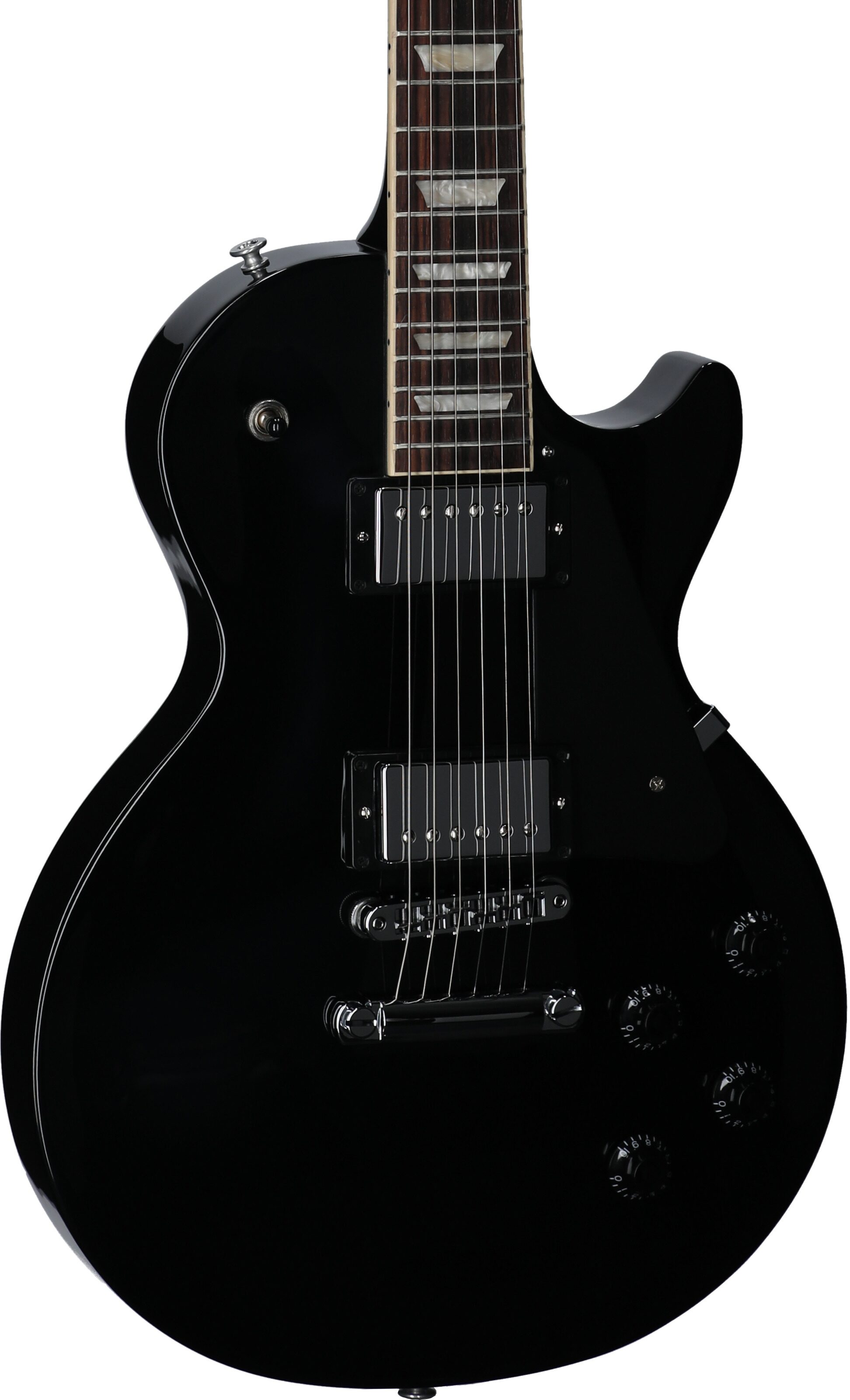 Gibson Les Paul Studio Electric Guitar (with Soft Case), Ebony, Full Left Front