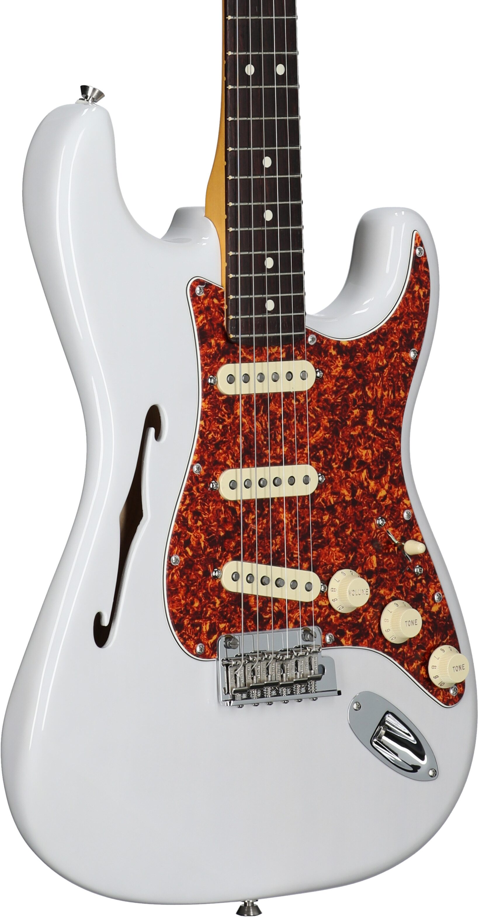 Fender Limited Edition American Professional II Stratocaster Thinline Electric Guitar (with Case), White Blonde, Full Left Front