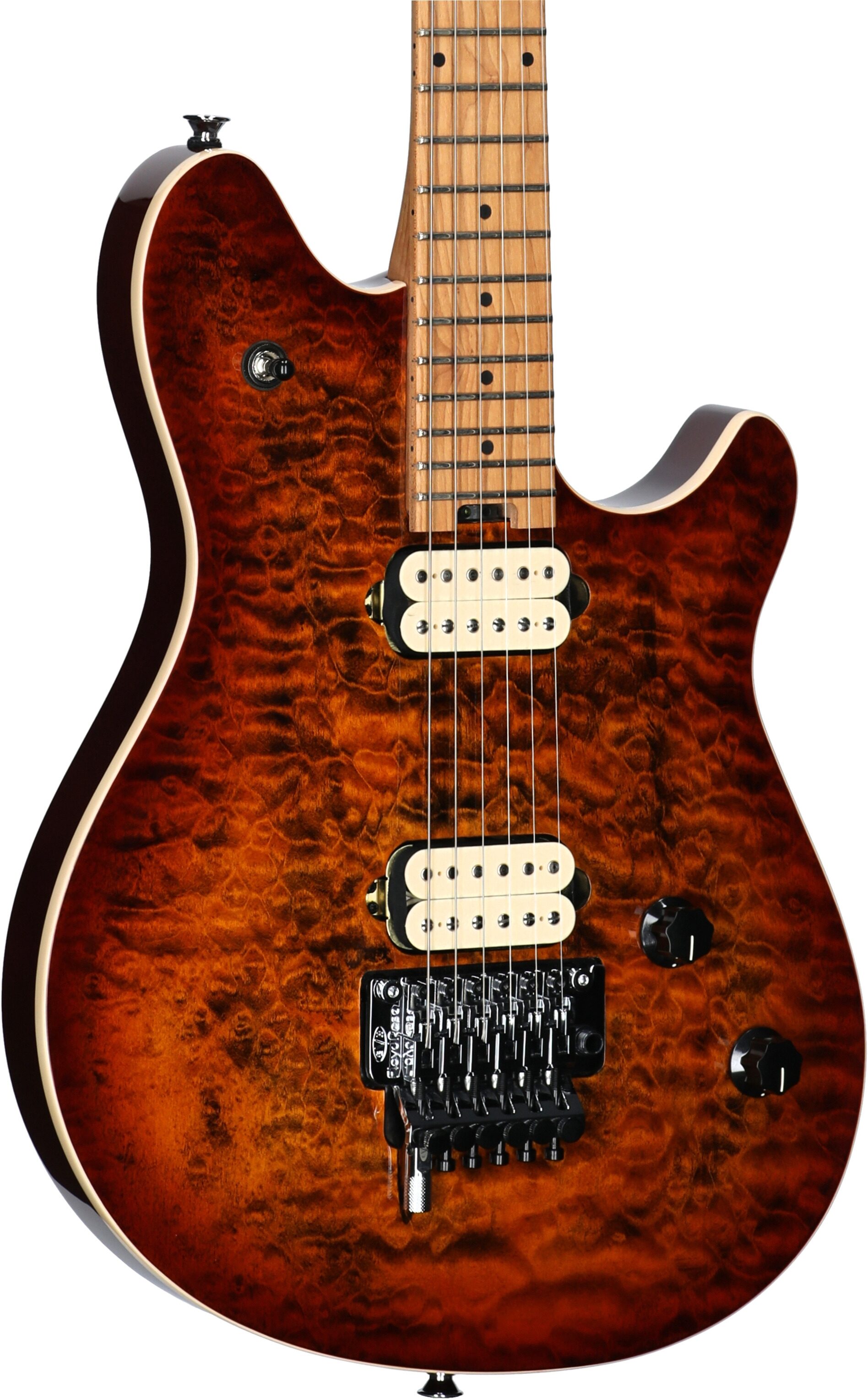 EVH Eddie Van Halen Wolfgang Special Quilted Maple Electric Guitar, Tiger Eye Glow, Full Left Front
