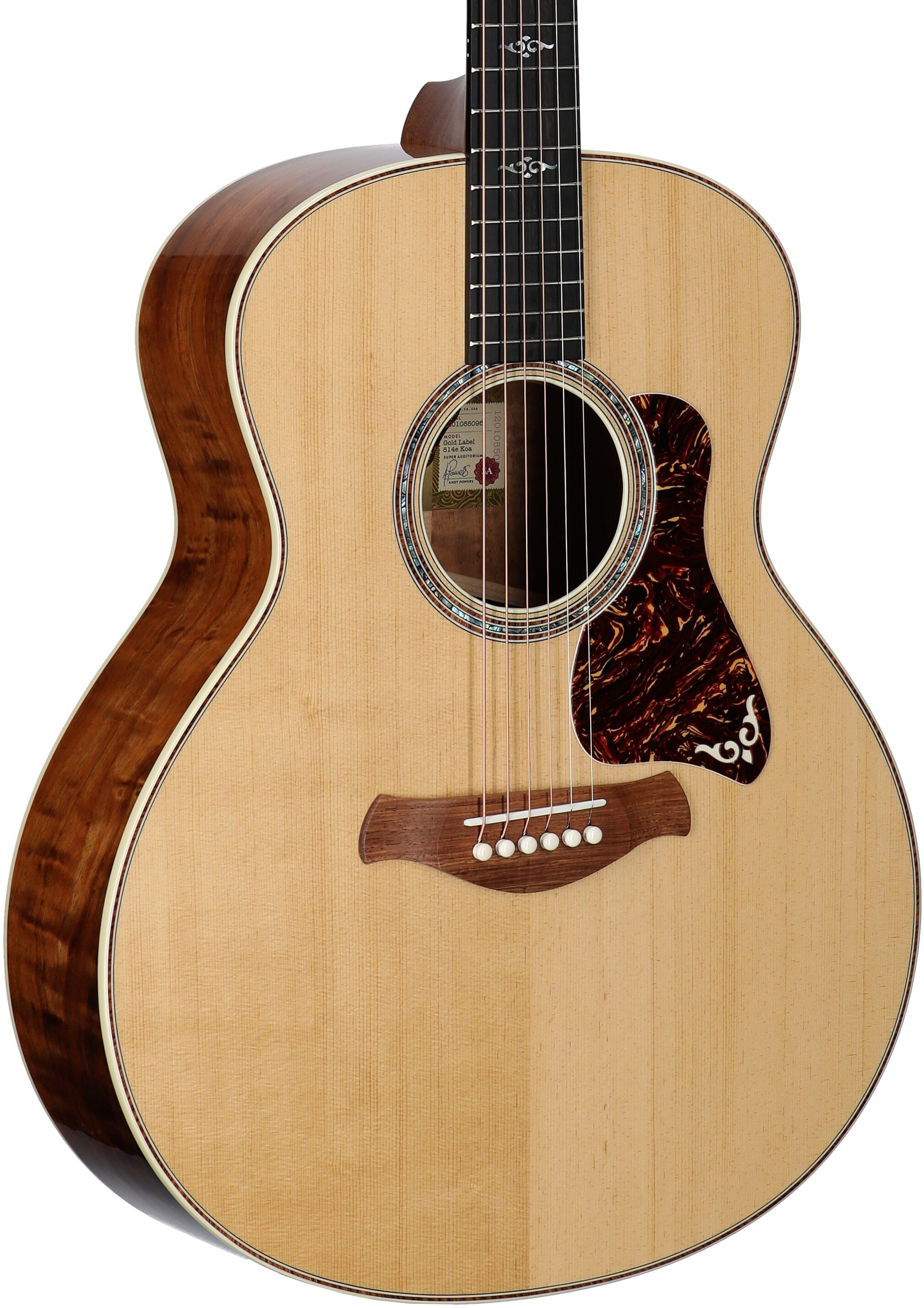 Taylor Gold Label 814e Koa Acoustic-Electric Guitar (with Case), Natural, Full Left Front