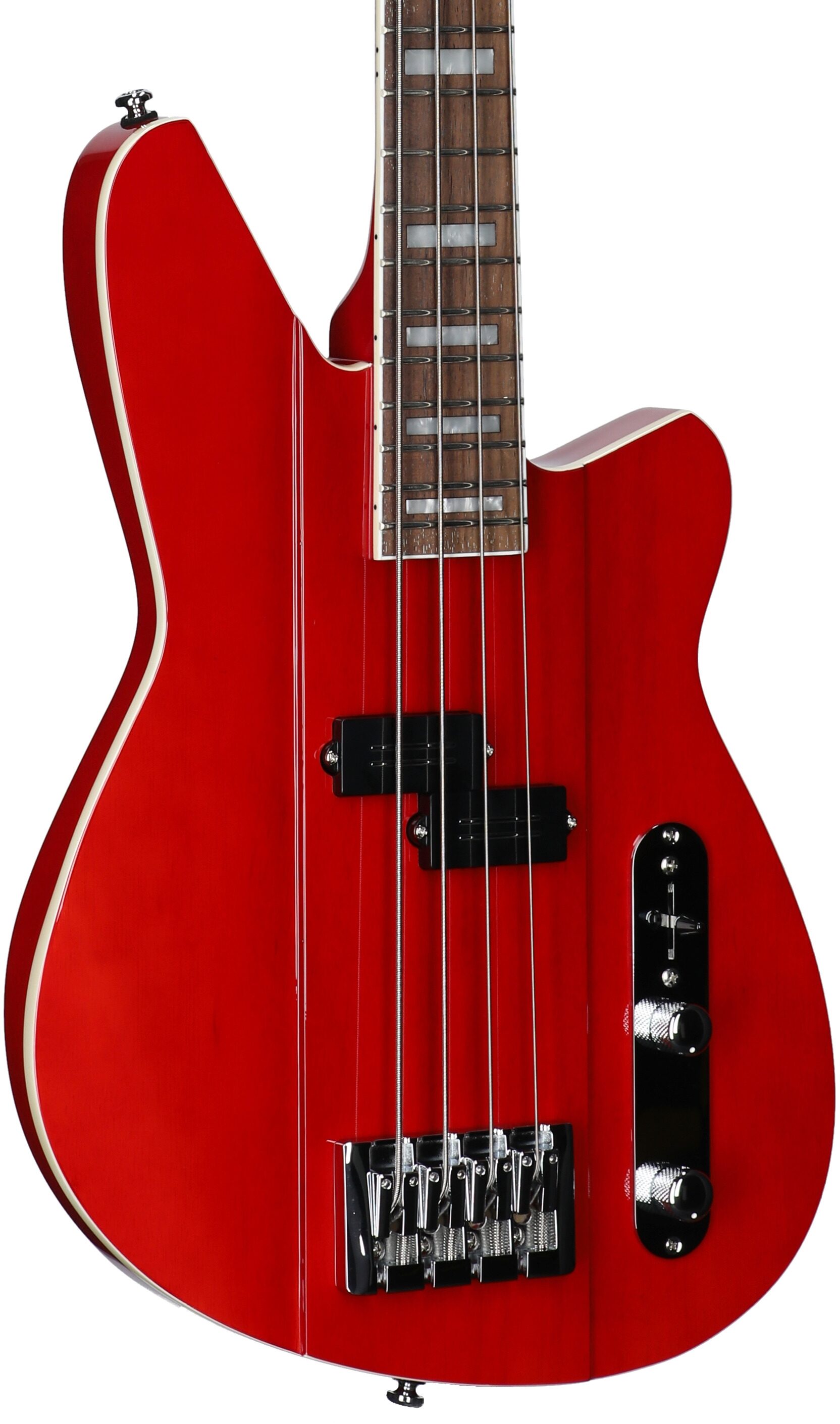 Reverend Sentinel Electric Bass, Transparent Cherry, Full Left Front