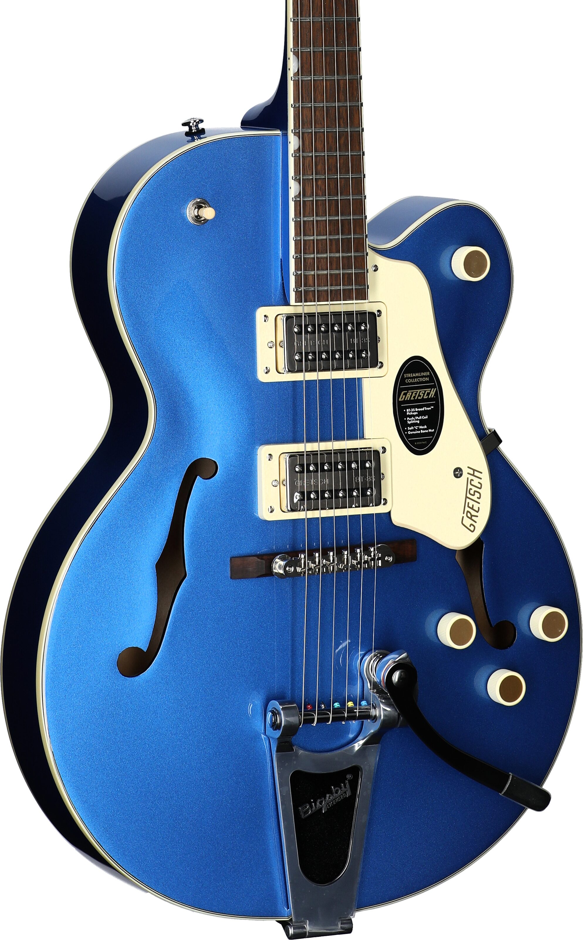 Gretsch G2420T Streamliner HB Electric Guitar with Bigsby Tremolo, Fairlane Blue, Full Left Front