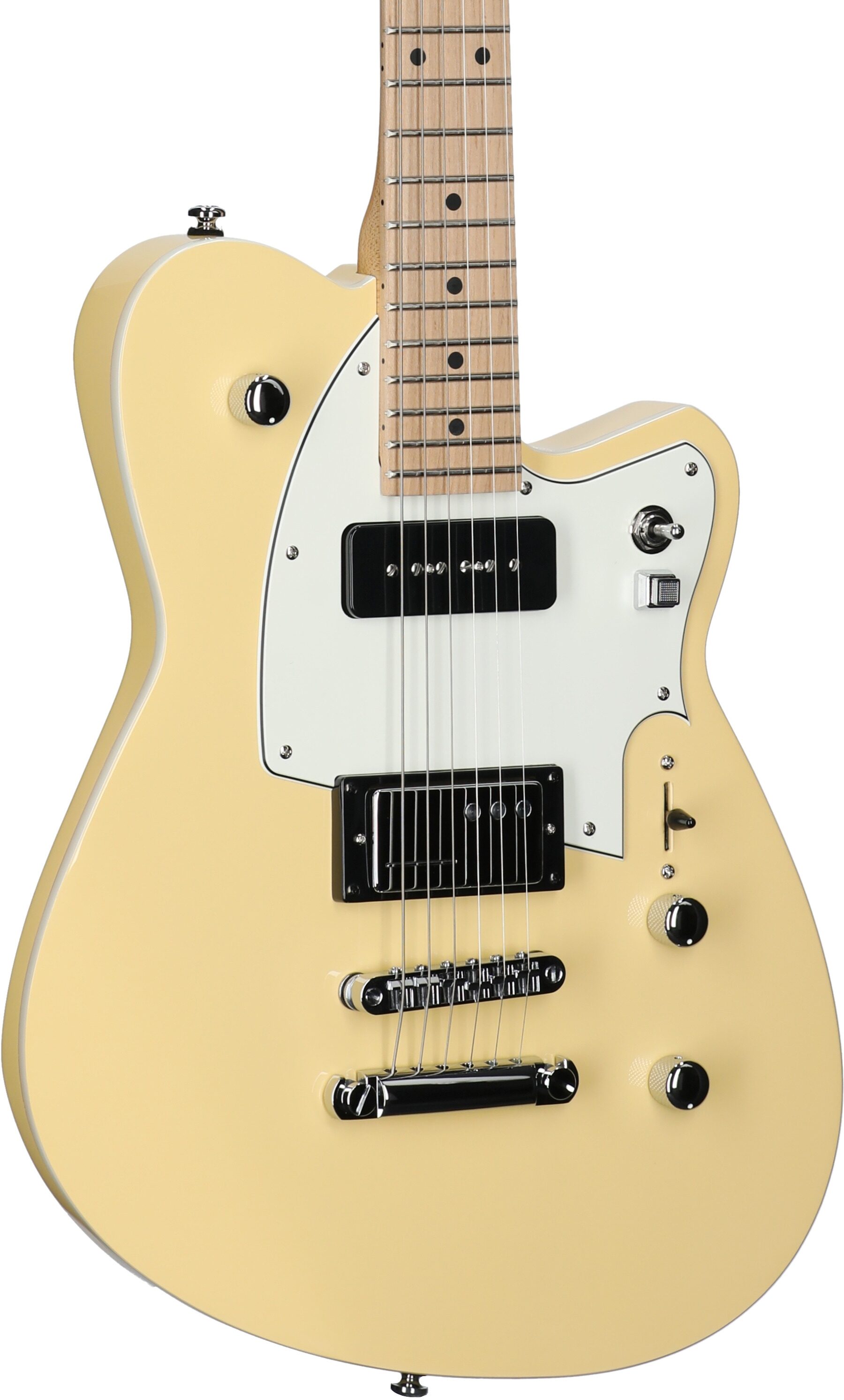 Reverend Chris Freeman Signature Electric Guitar, Powder Yellow, Full Left Front