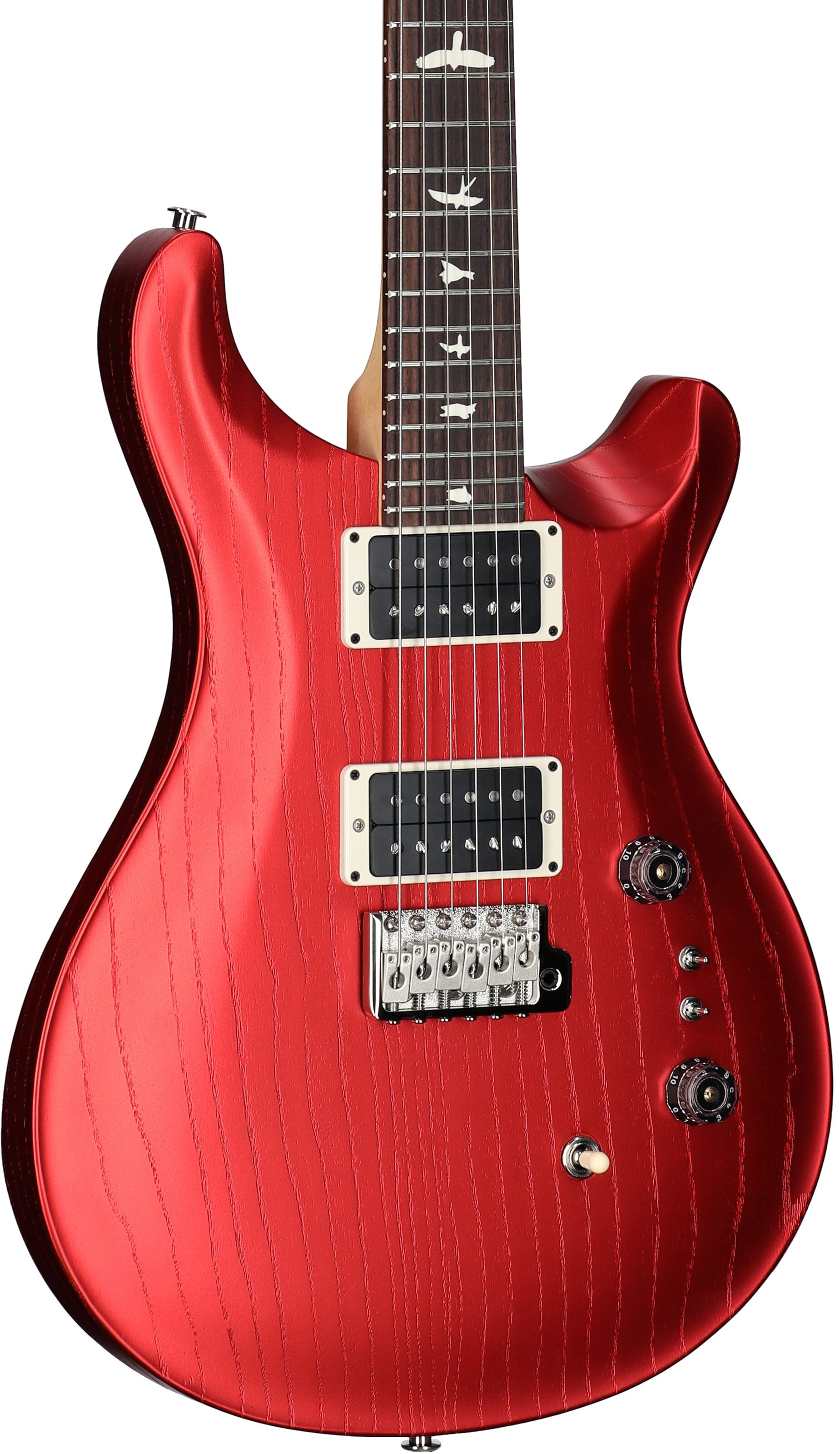PRS Paul Reed Smith CE 24-08 Swamp Ash Electric Guitar (with Gig Bag), Satin Red Apple Metallic, Full Left Front