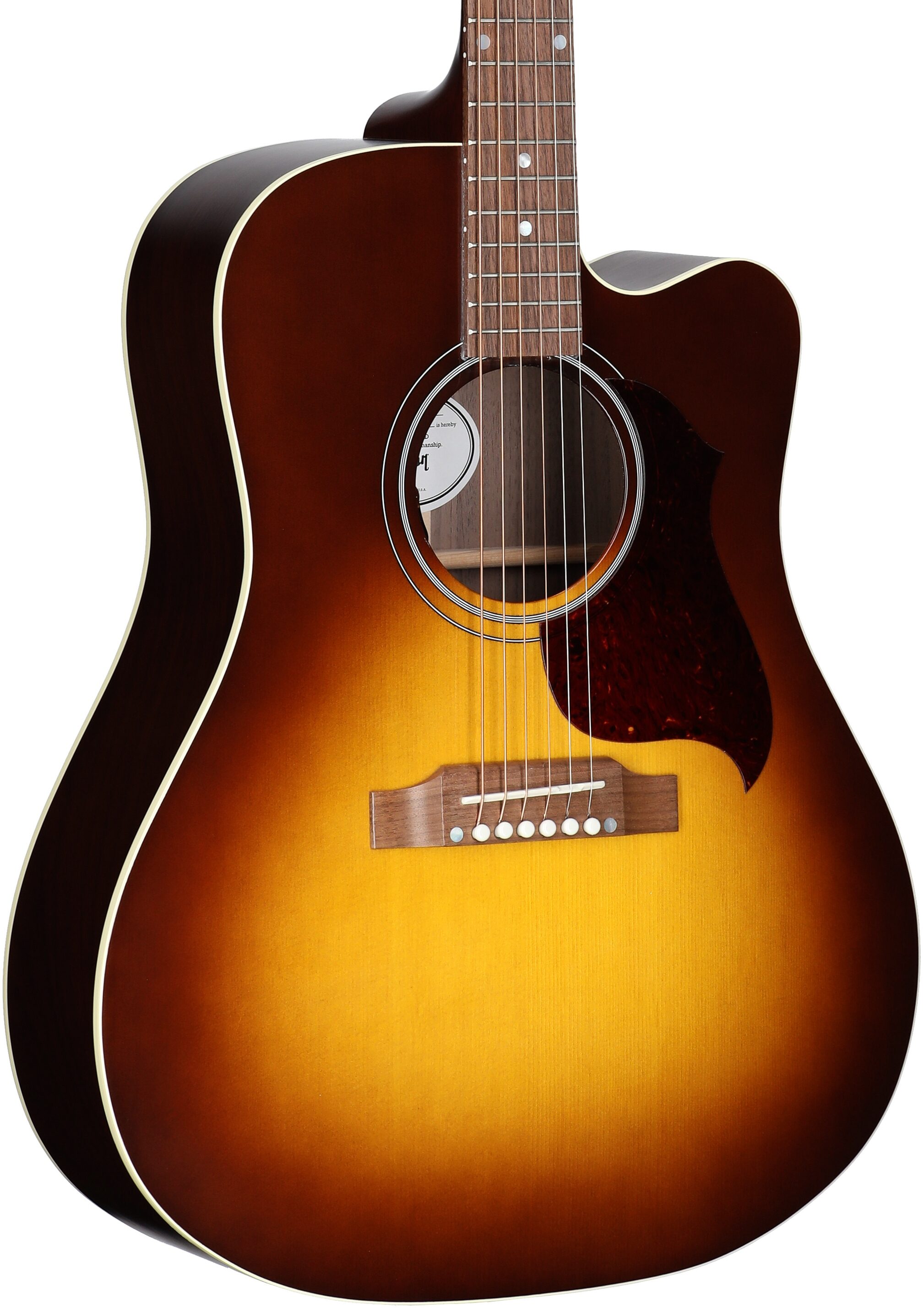 Gibson Limited Edition Exclusive Songwriter Studio EC Acoustic-Electric Guitar (with Soft Case), Vintage Sunburst, Full Left Front