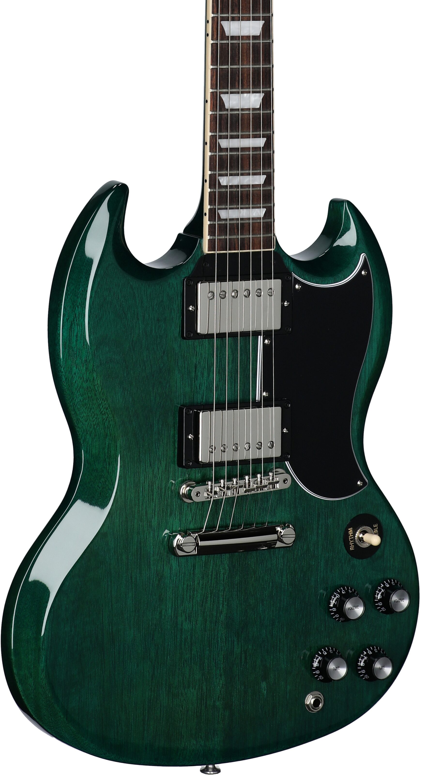 Gibson SG Standard '61 Custom Color Electric Guitar (with Case), Translucent Teal, Full Left Front