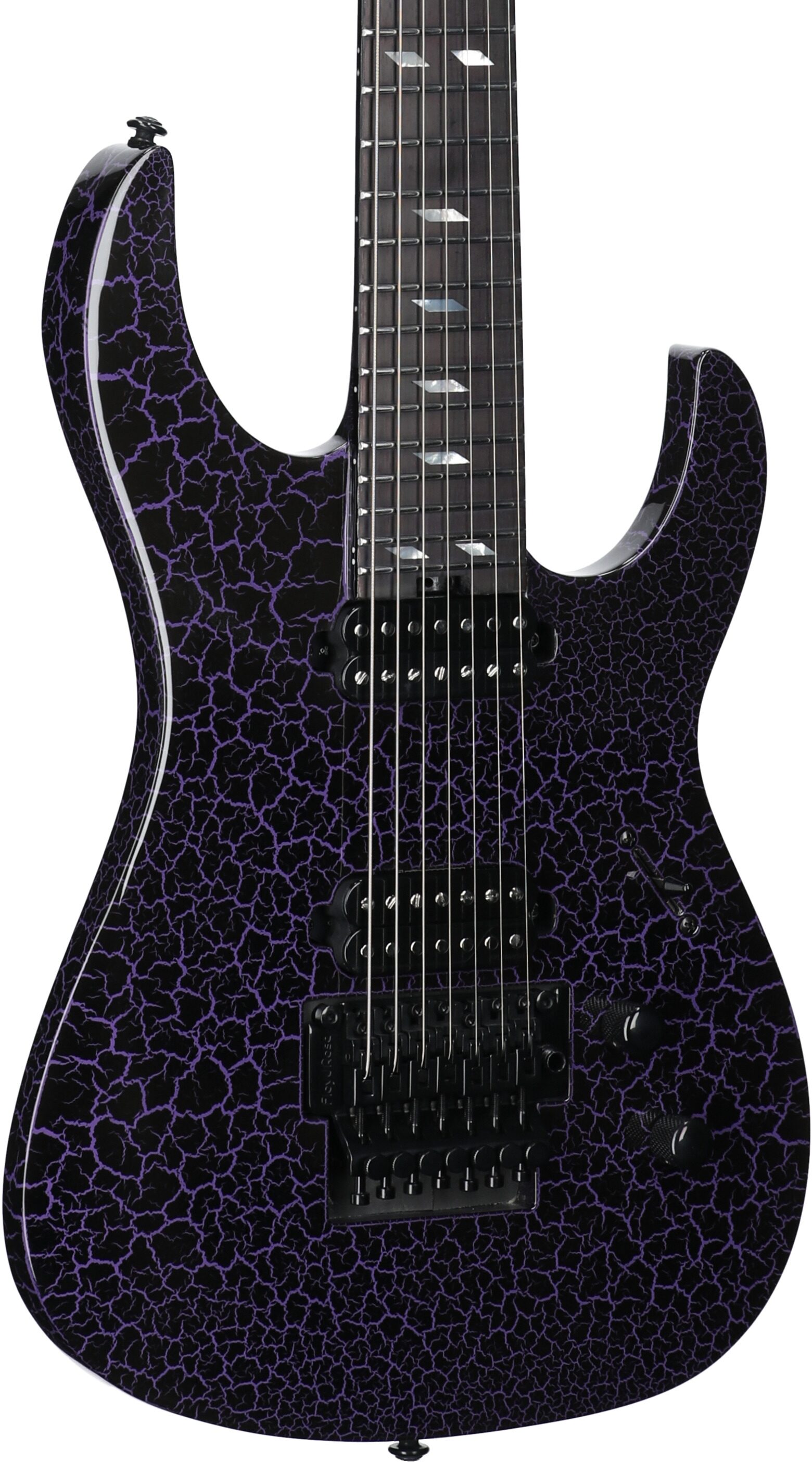 Legator Ninja 7 Floyd Rose Electric Guitar, 7-String, Purple Crackle, Full Left Front