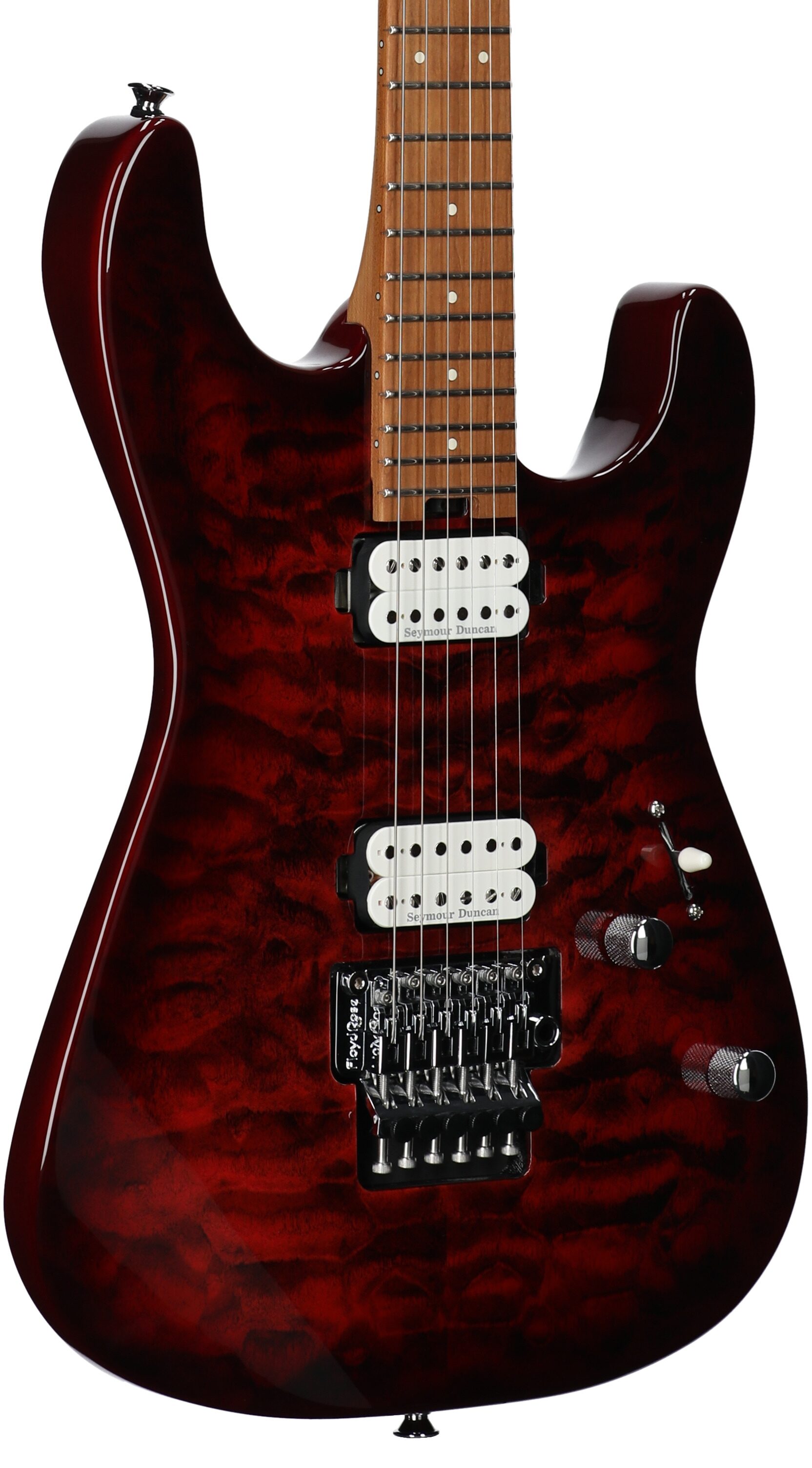 Charvel Pro Mod San Dimas SD1 Electric Guitar, Quilt Sangria, Full Left Front