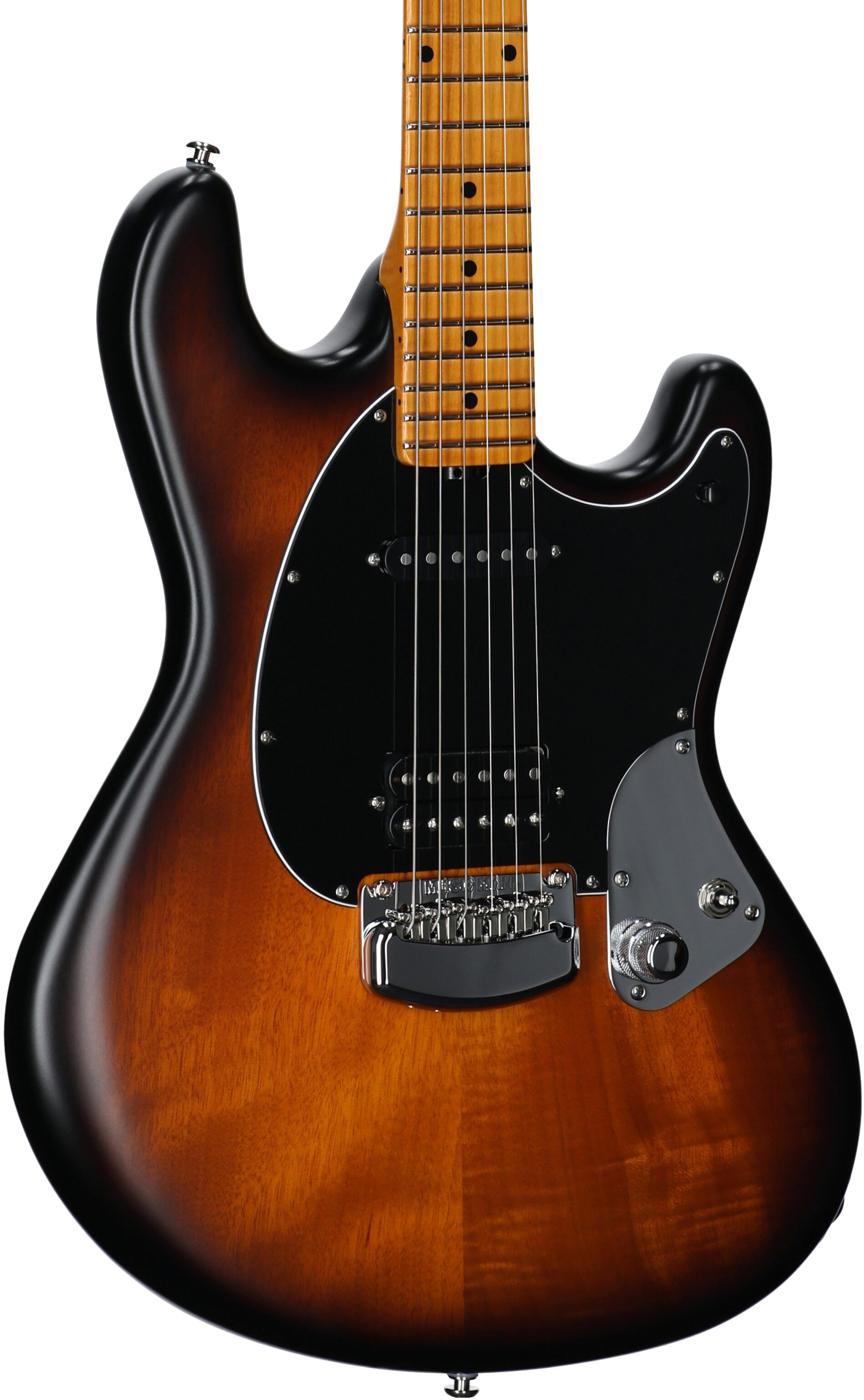 Ernie Ball Music Man Dustin Kensrue StingRay Electric Guitar, Deep Satin Burst, Full Left Front
