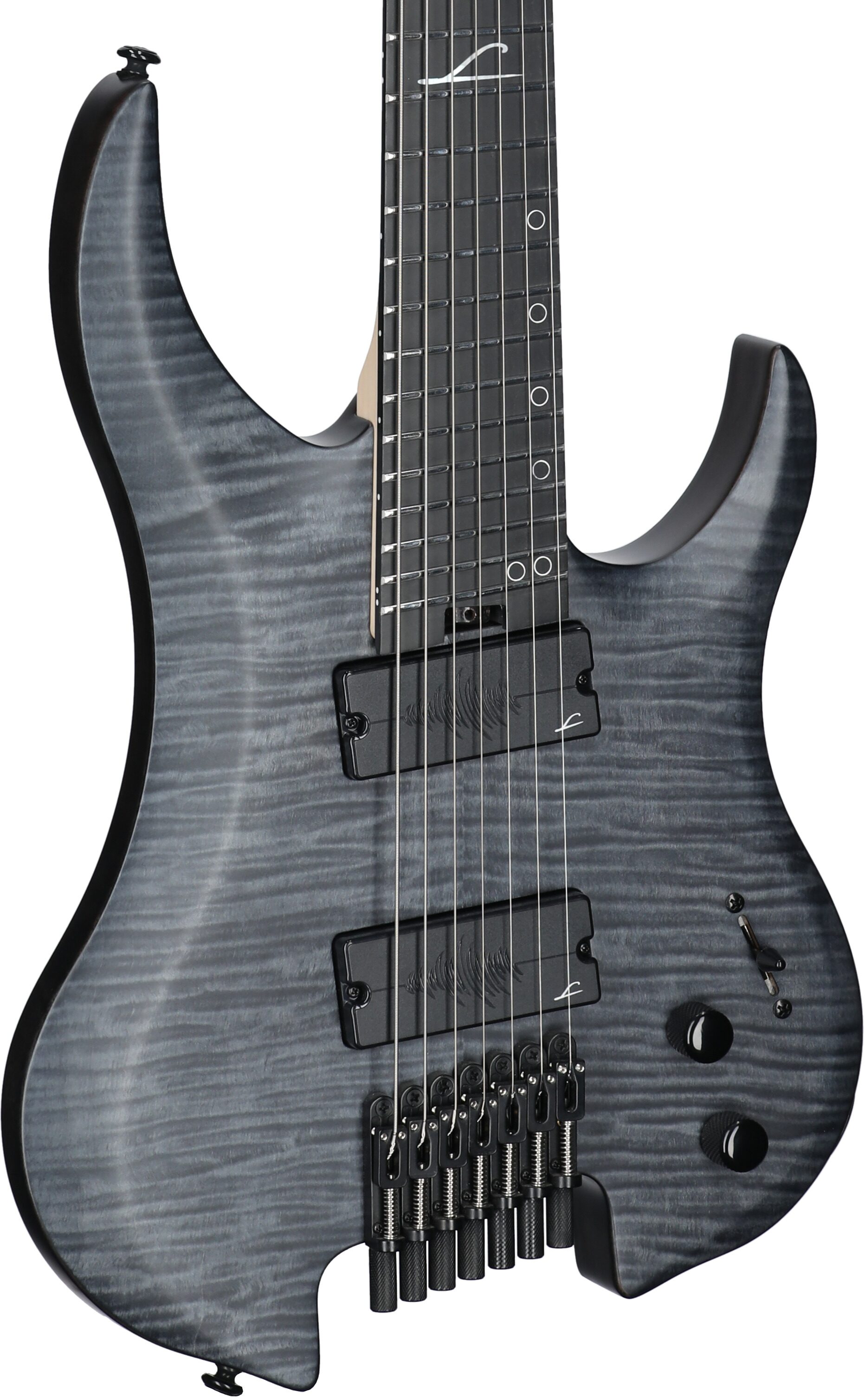 Legator Ghost 7 Super Shred Electric Guitar, Black Flame, Full Left Front