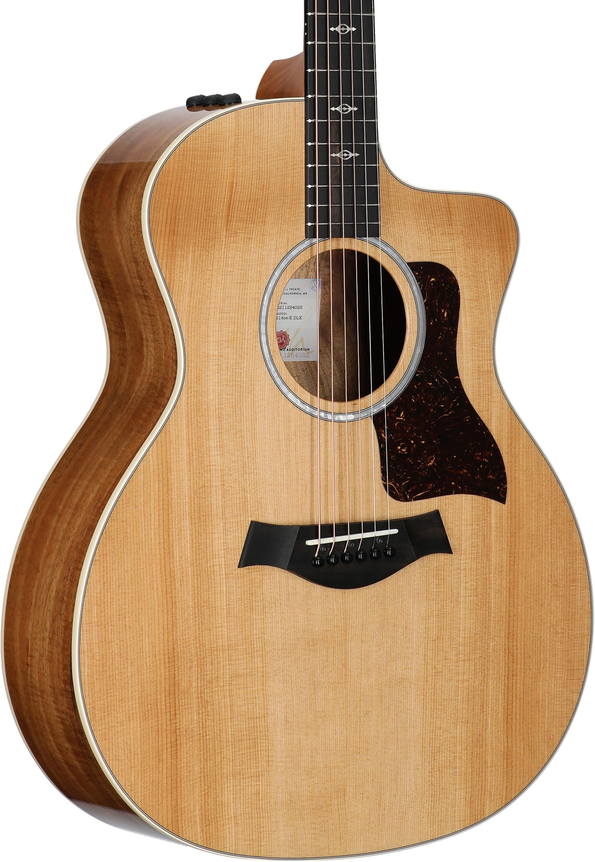 Taylor 214ce-K Koa Deluxe Acoustic-Electric Guitar (with Case), New, Full Left Front