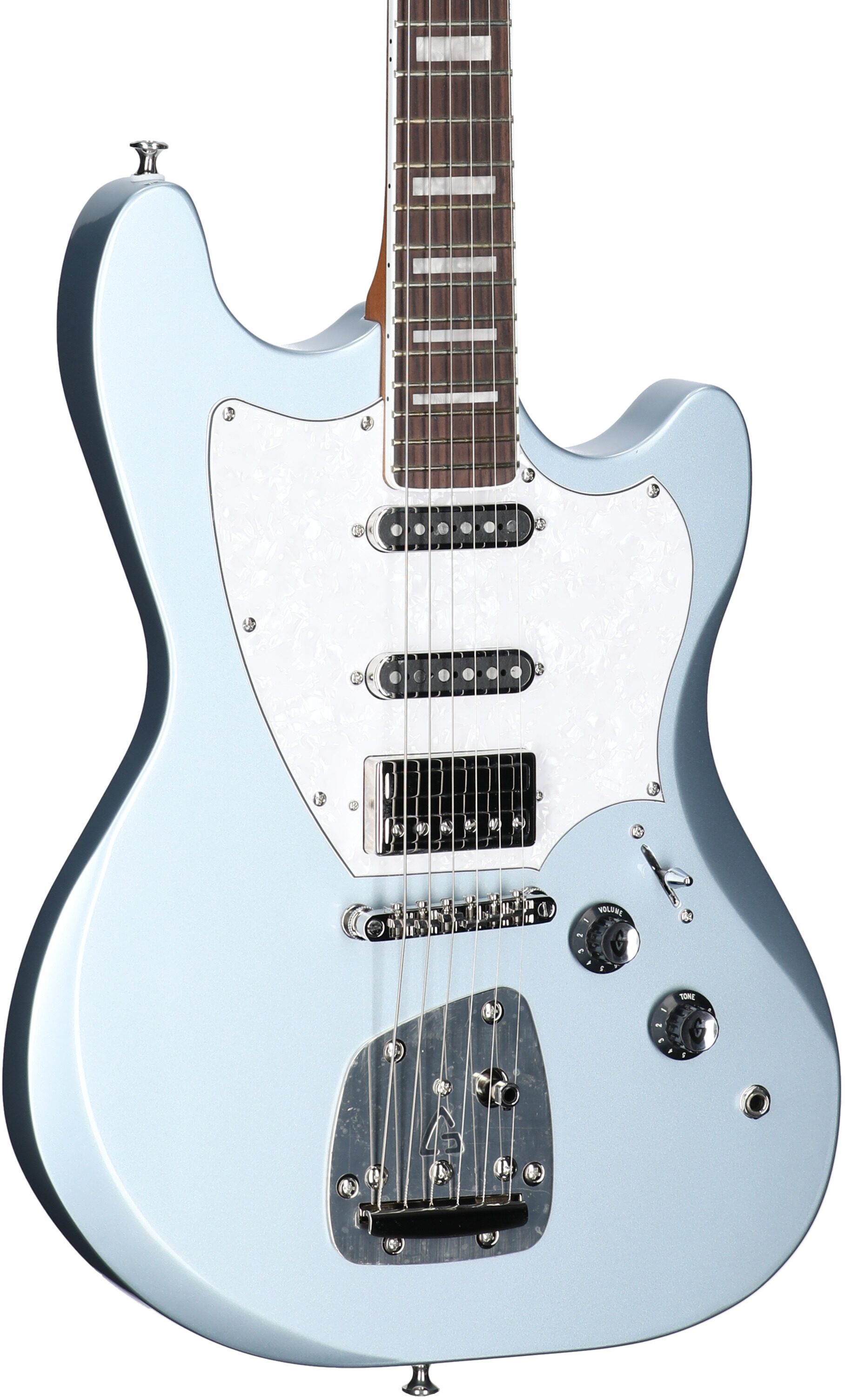 Guild Surfliner Deluxe Electric Guitar, Glacier Blue Metallic, Full Left Front