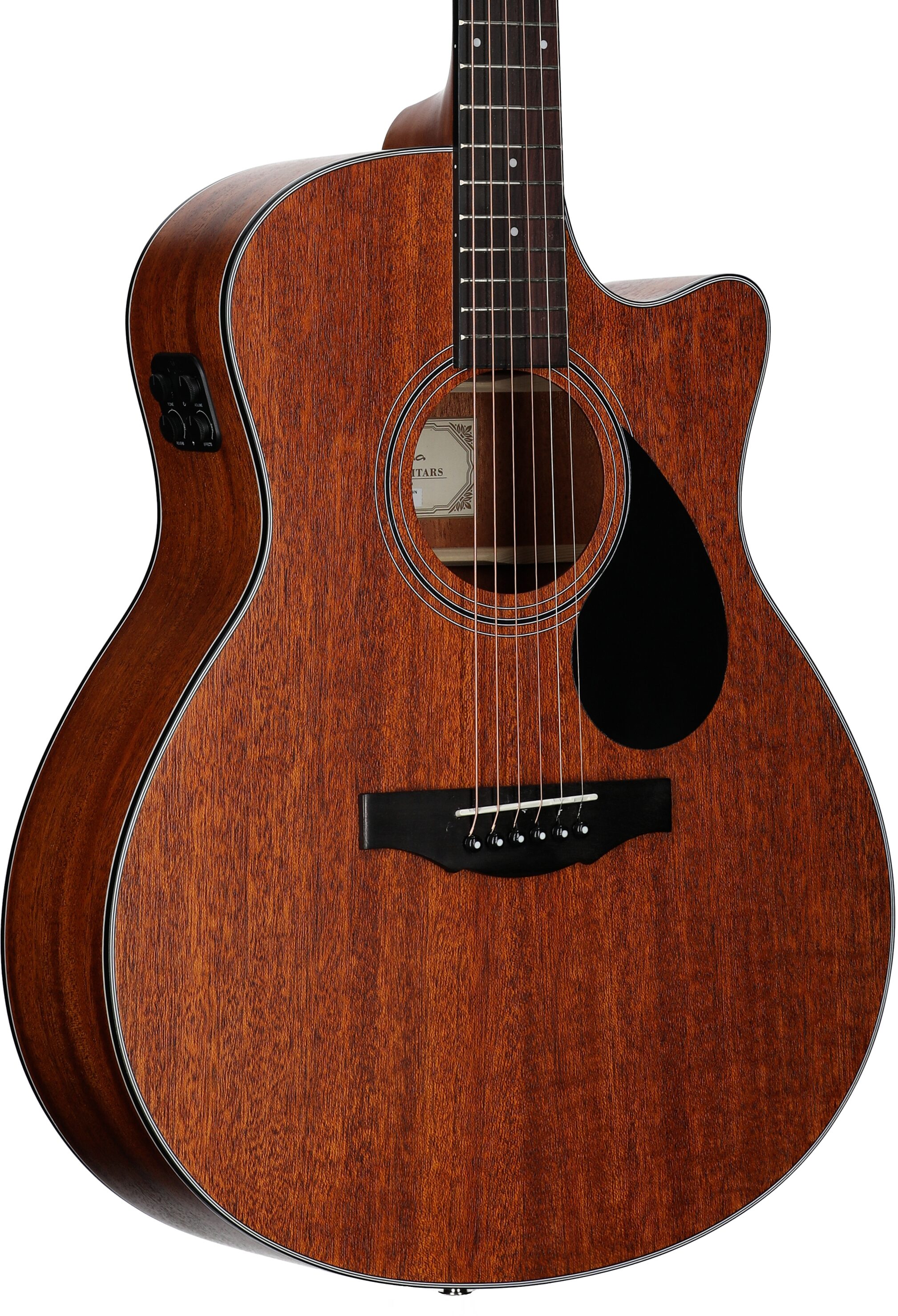 Kepma K3 Series GA3-130 Acoustic-Electric Guitar, Walnut Matte, with AcoustiFex K-10 Pickup, Full Left Front