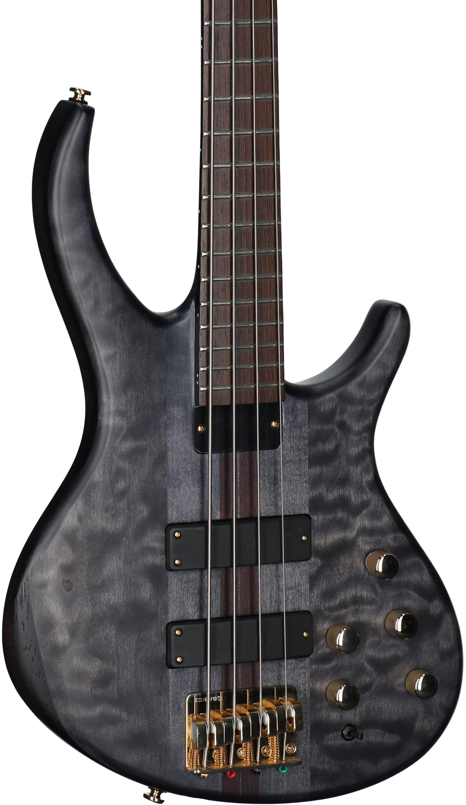 Tobias Classic IV Electric Bass (with Gig Bag), Transparent Black Satin, Full Left Front