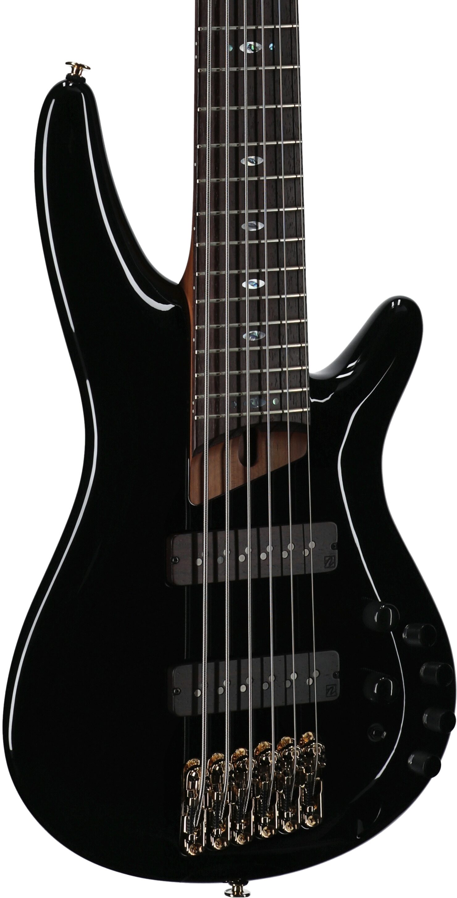 Ibanez SR3506 Prestige Electric Bass, 6-String (with Case), Black, Full Left Front