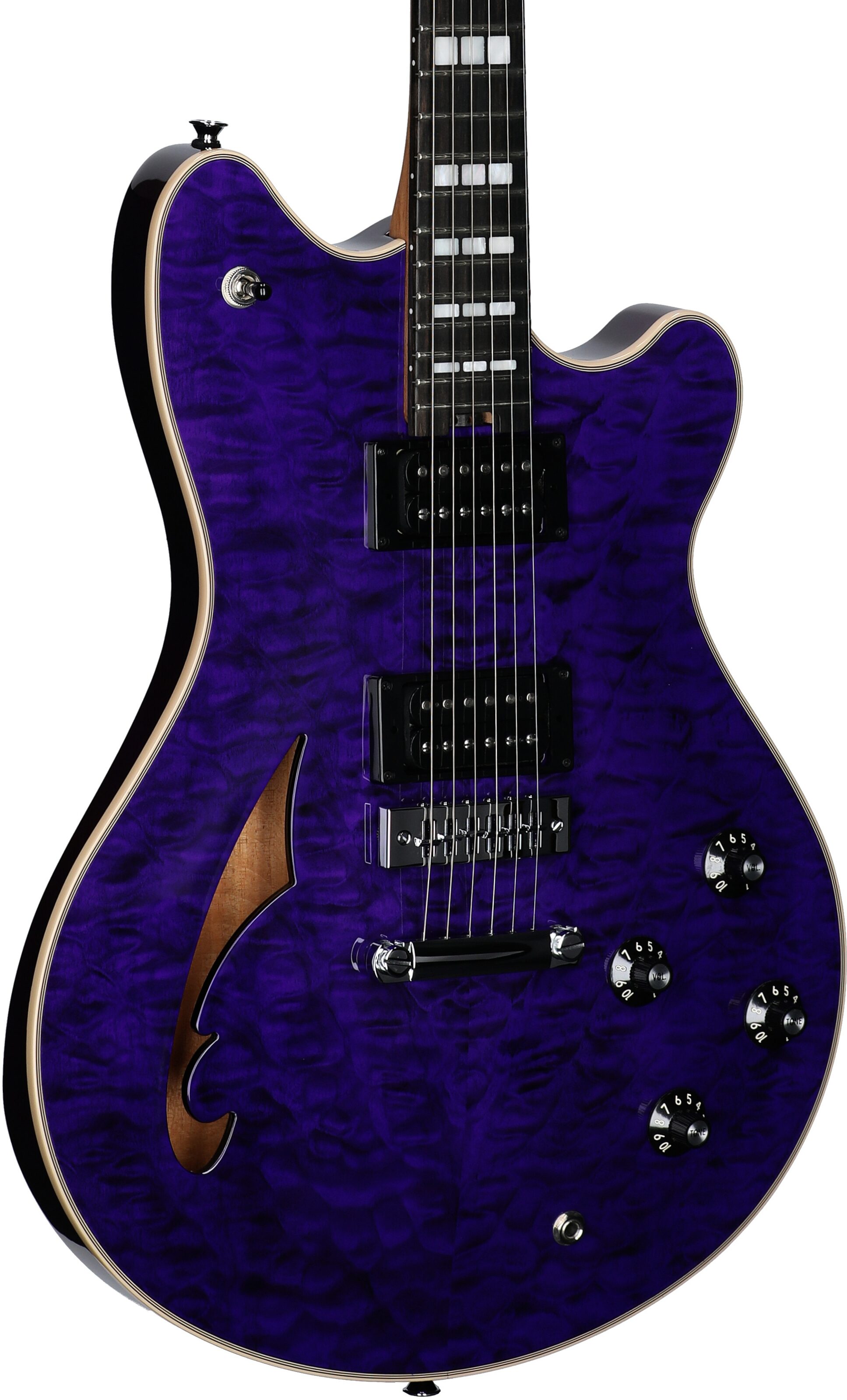 EVH Eddie Van Halen SA-126 Special Quilted Maple Electric Guitar (with Case), Transparent Purple, Open Box (Very Good), Full Left Front