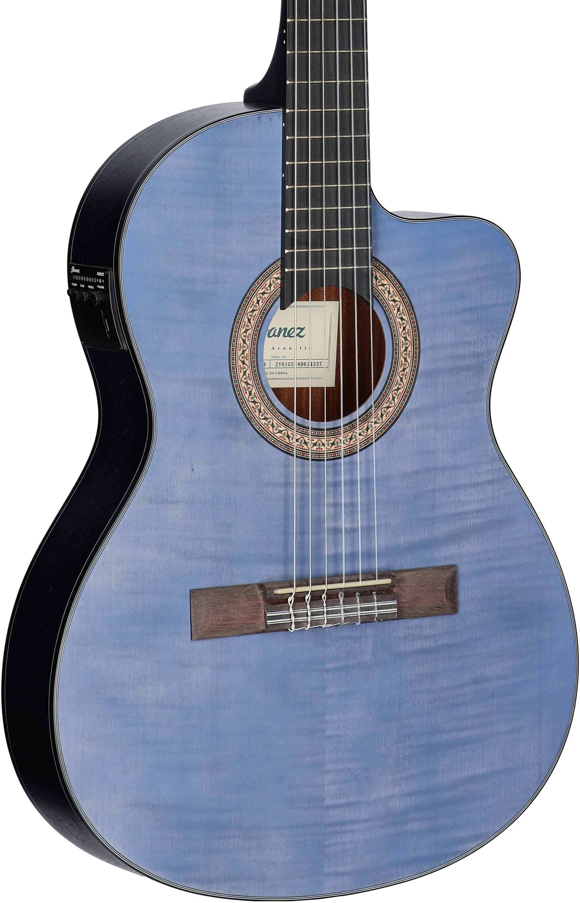 Ibanez GA5FMTCE Acoustic-Electric Classical Guitar, Open Pore Berry, Full Left Front