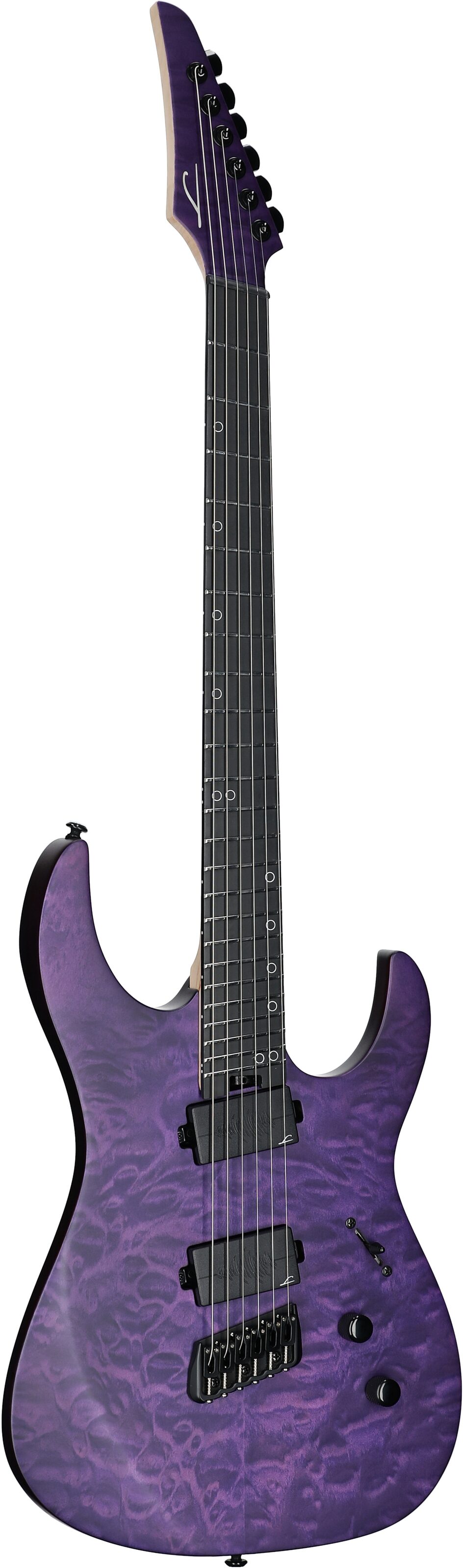 Legator Ninja 6 Multi-Scale Guitar, Purple Quilted Maple , Full Left Front
