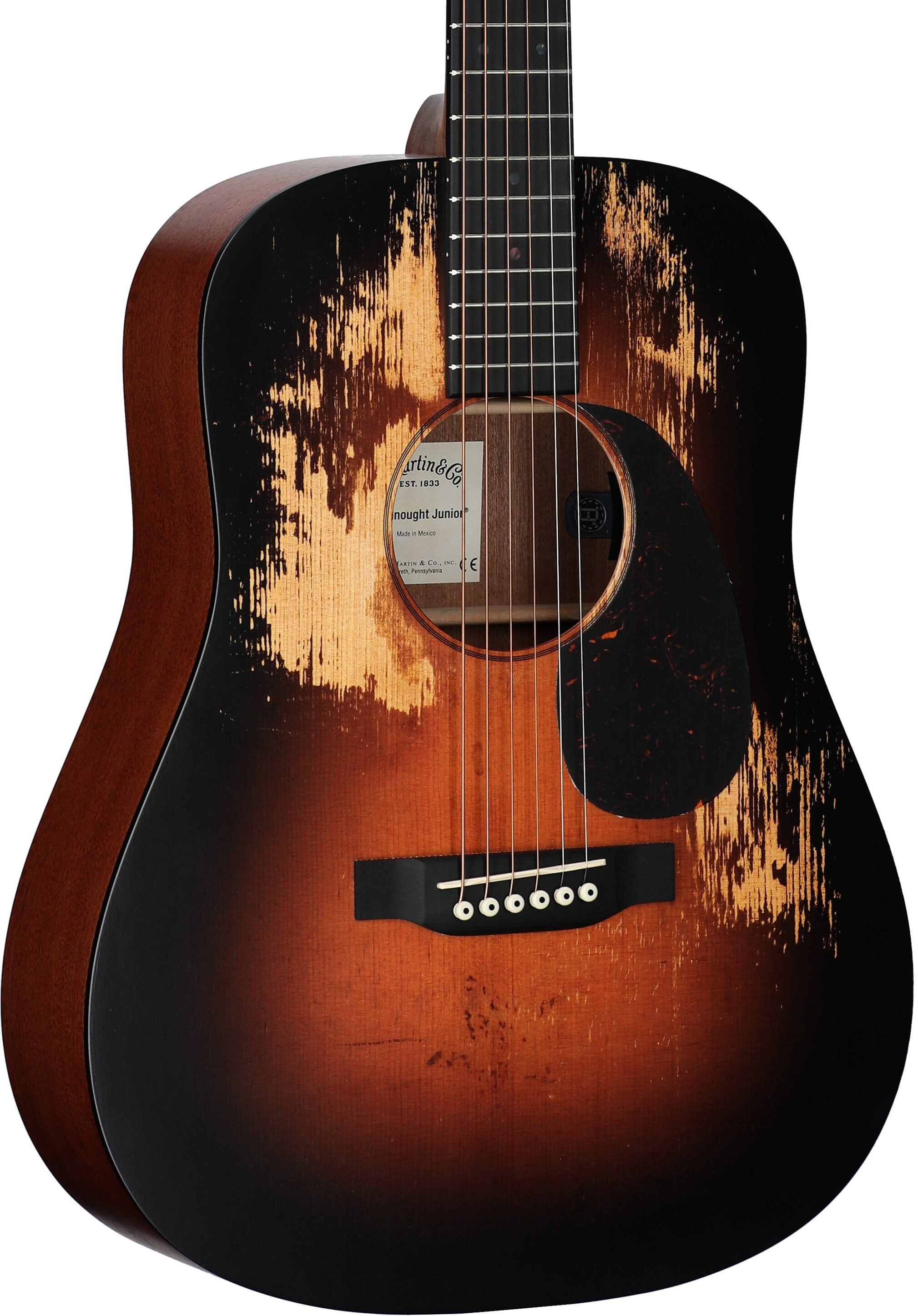 Martin D Junior E StreetLegend Burst Acoustic Guitar (with Soft Case), New, Full Left Front