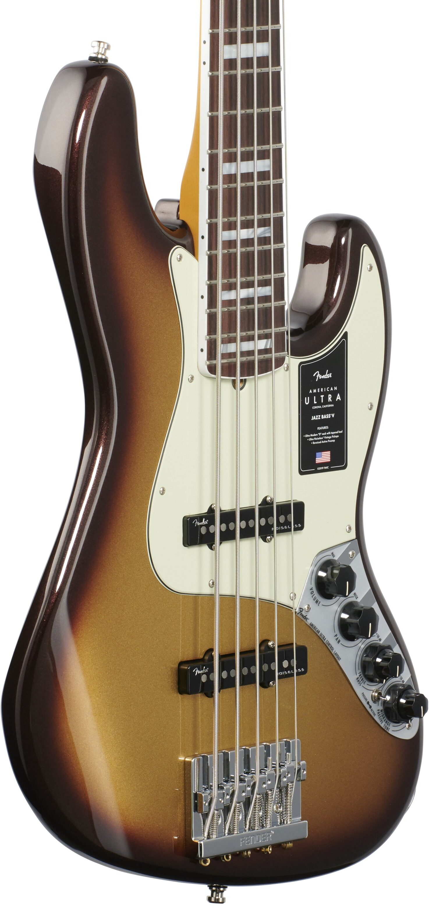 Fender American Ultra Jazz V Electric Bass, 5-String,