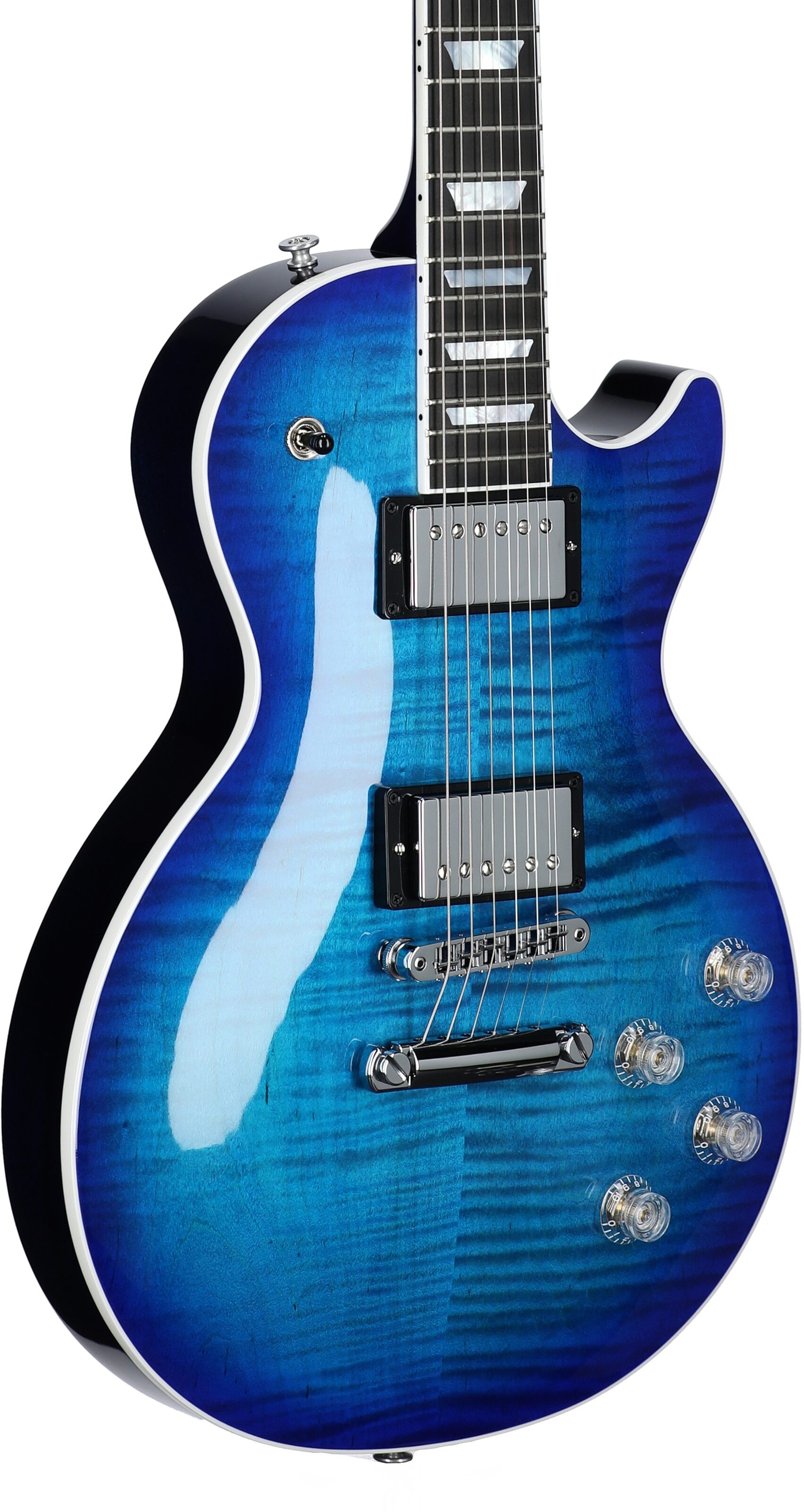 Gibson Les Paul Modern Figured AAA Electric Guitar (with Case), Cobalt Burst, Open Box (Very Good), Full Left Front
