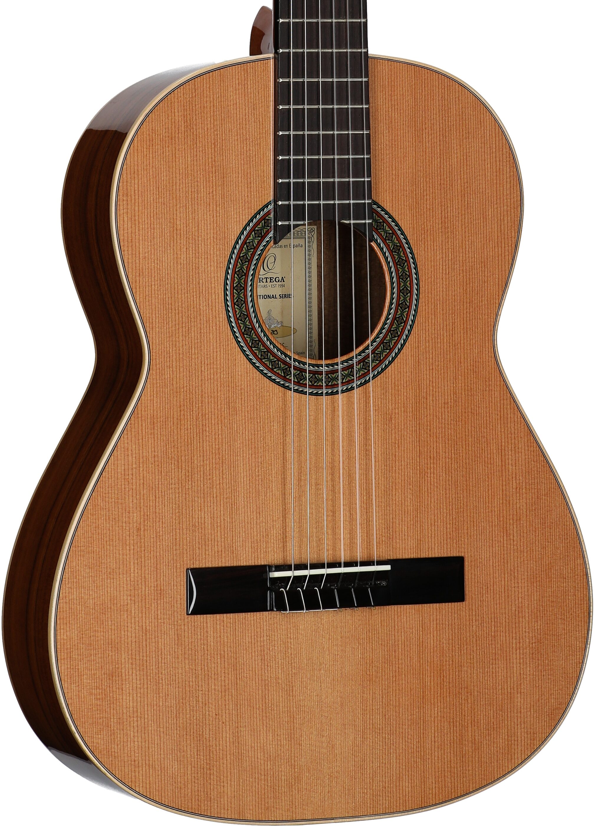 Ortega R220 Gloss Classical Acoustic Guitar (with Gig Bag), New, Full Left Front