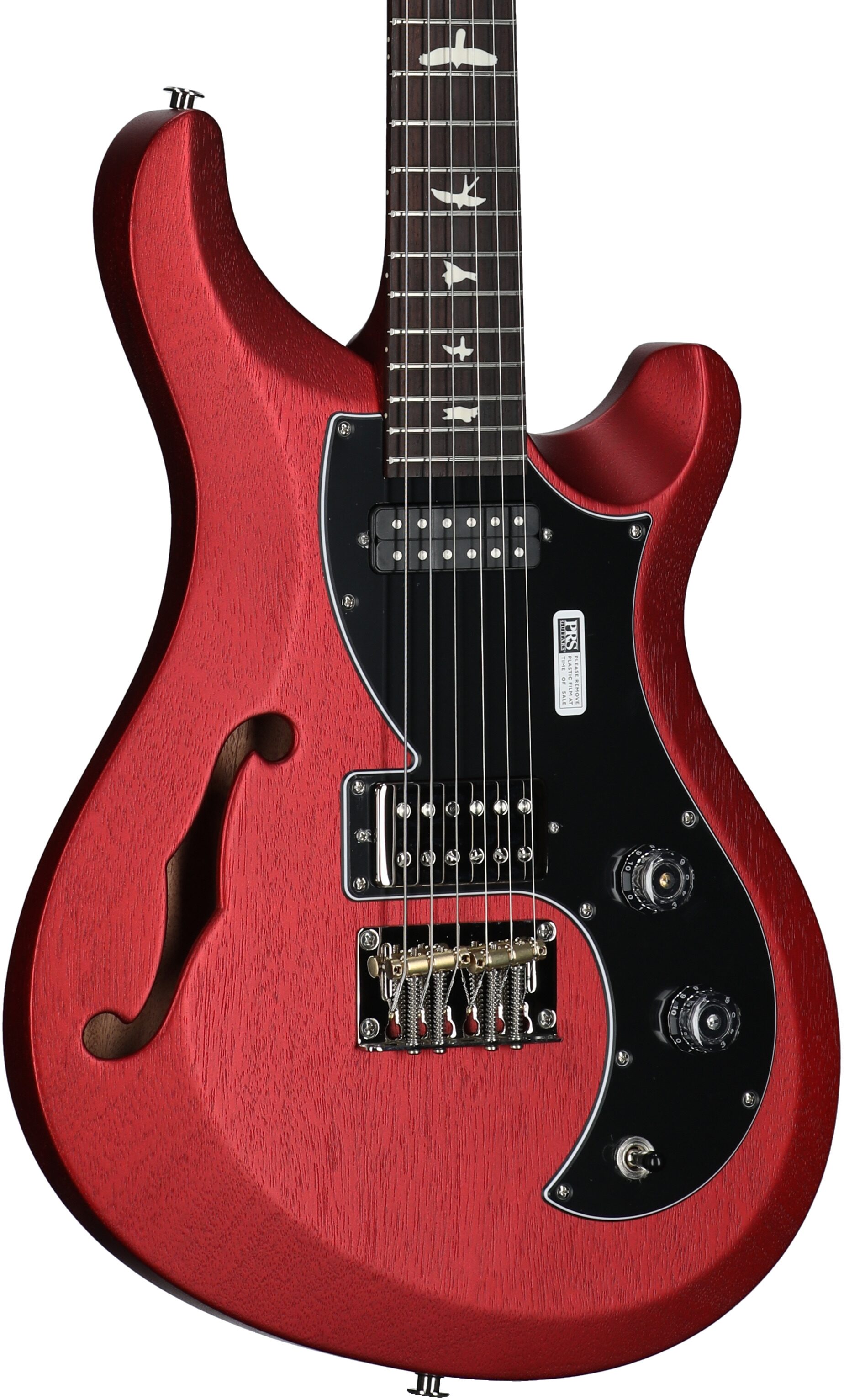 PRS Paul Reed Smith S2 Vela Semi-Hollowbody Electric Guitrar, Satin Red Apple Metallic, Full Left Front