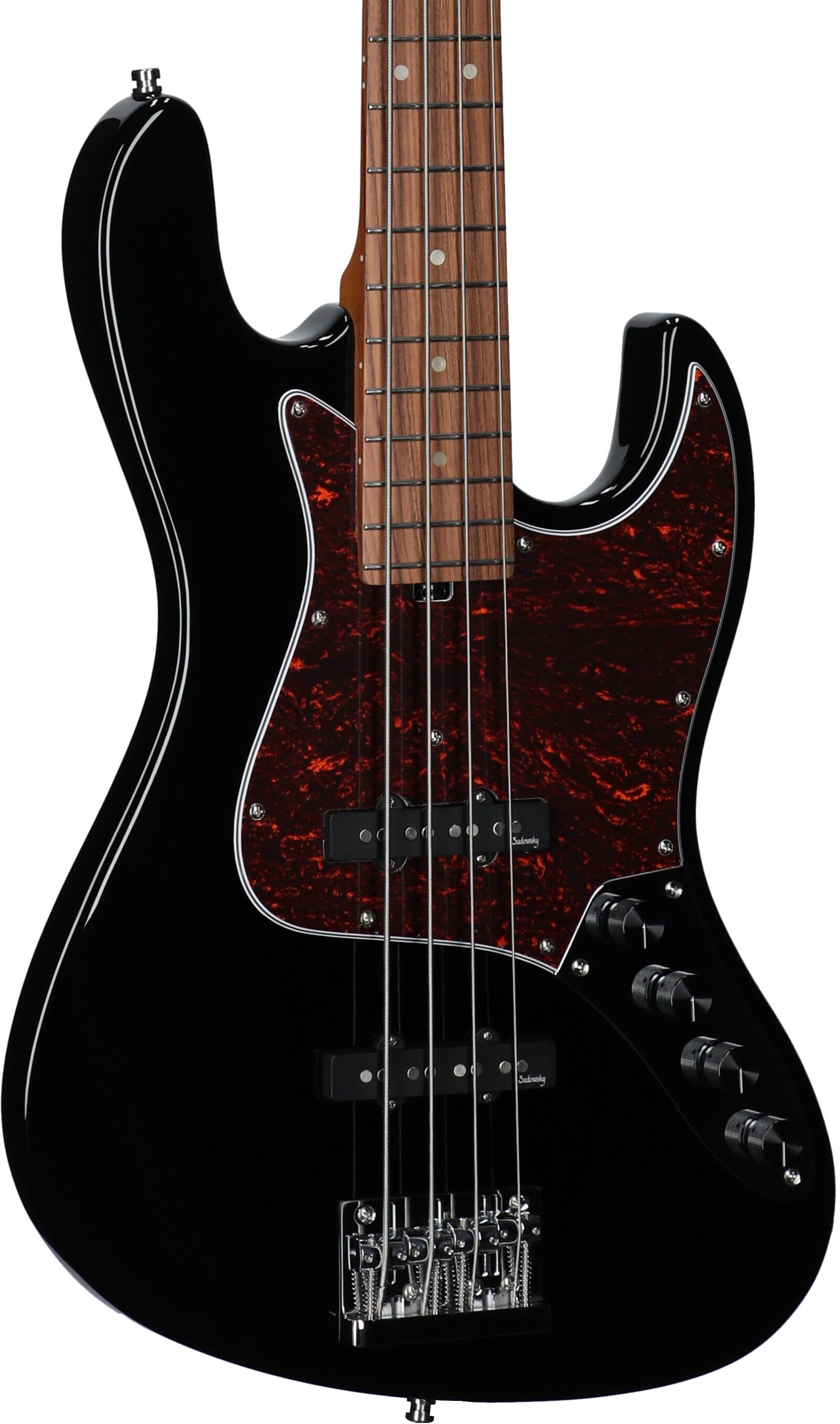 Sadowsky MetroExpress 21-Fret Vintage J/J Electric Bass, with Morado Fingerboard (with Gig Bag), Black, Full Left Front