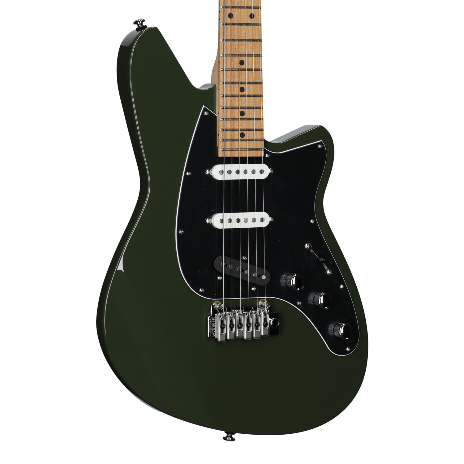Reverend Six Gun TL Electric Guitar, Army Green, Full Left Front