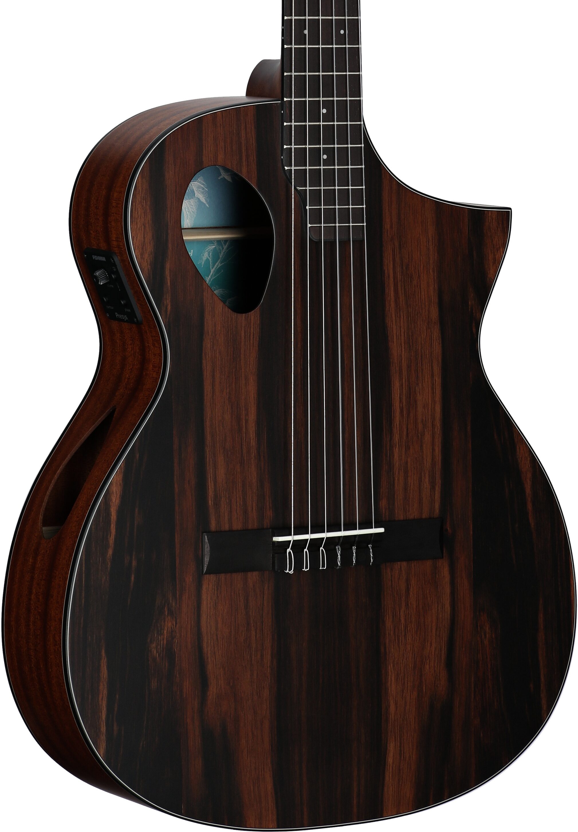 Michael Kelly Forte Port Nylon Classical Acoustic-Electric Guitar, Java Ebony, Full Left Front