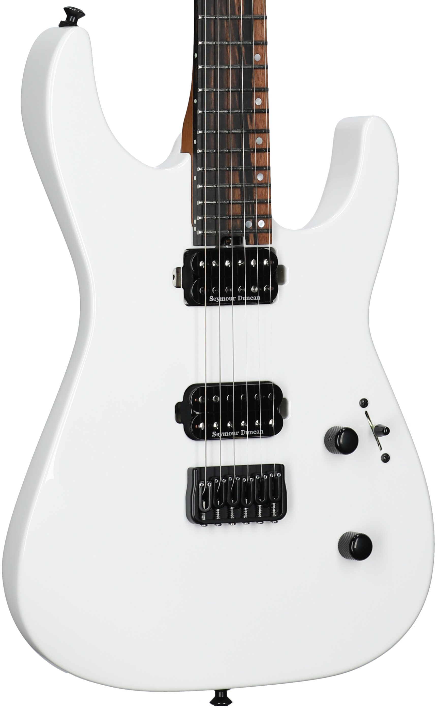 Jackson American Series Virtuoso HT Electric Guitar, (with Case), Snow White, Full Left Front
