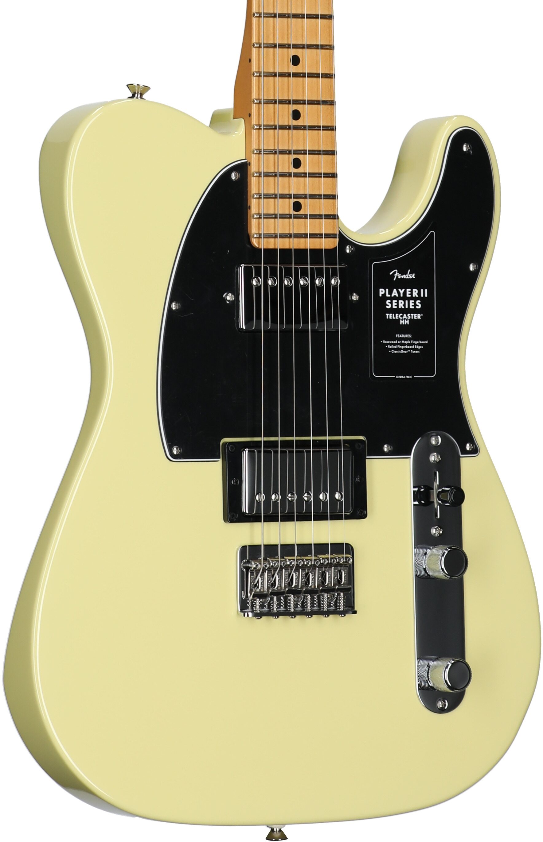 Fender Player II Telecaster HH Electric Guitar, with Maple Fingerboard, Hialeah Yellow, Full Left Front