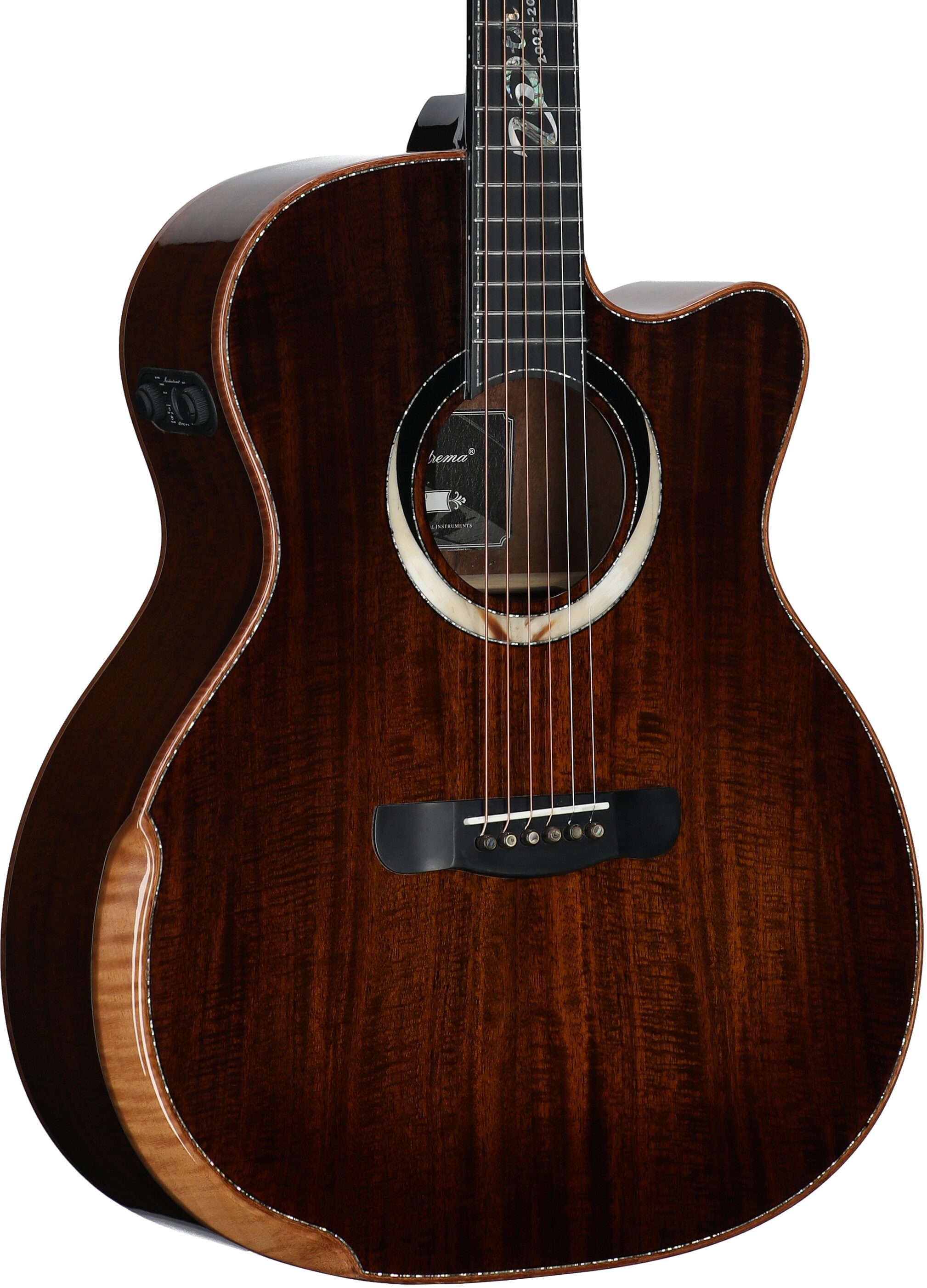 Merida Gloria V Grand Auditorium Acoustic-Electric Guitar (with Gig Bag), New, Full Left Front