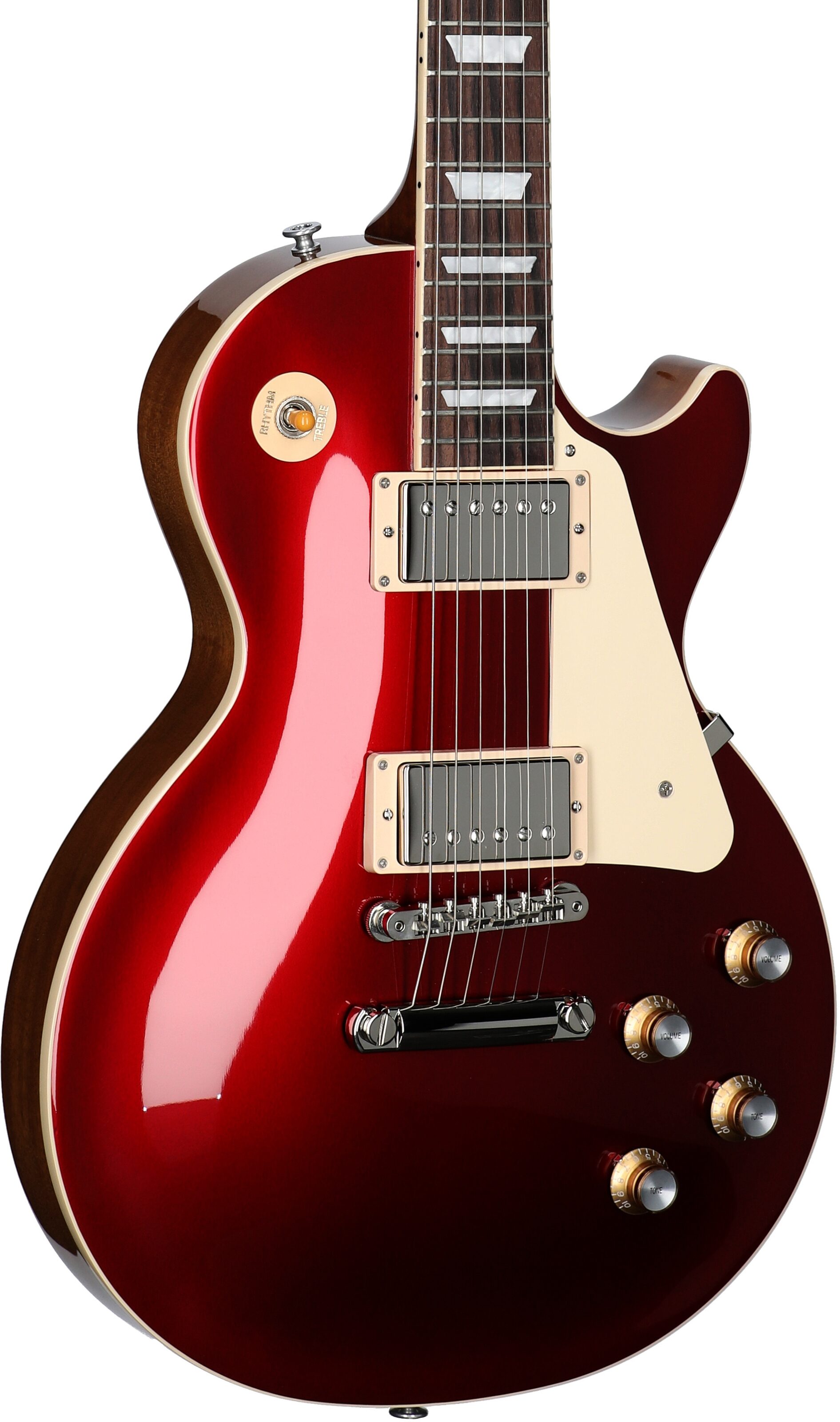 Gibson Les Paul Standard '60s Custom Color Electric Guitar, Plain Top (with Case), Sparkling Burgundy, Full Left Front