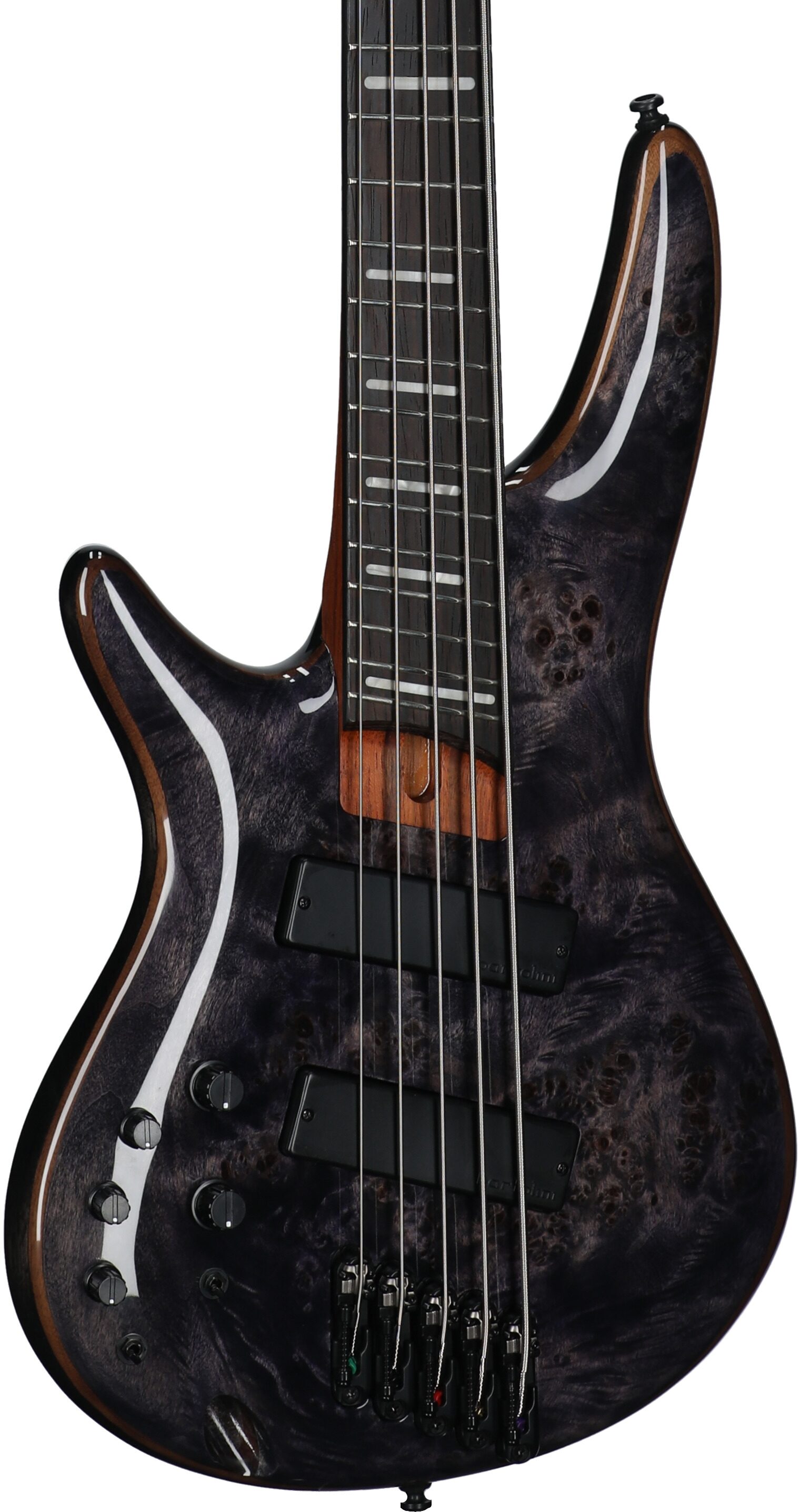 Ibanez SRMS805L Multi-scale Electric Bass, 5-String (Left-Handed), Deep Twilight, Full Left Front