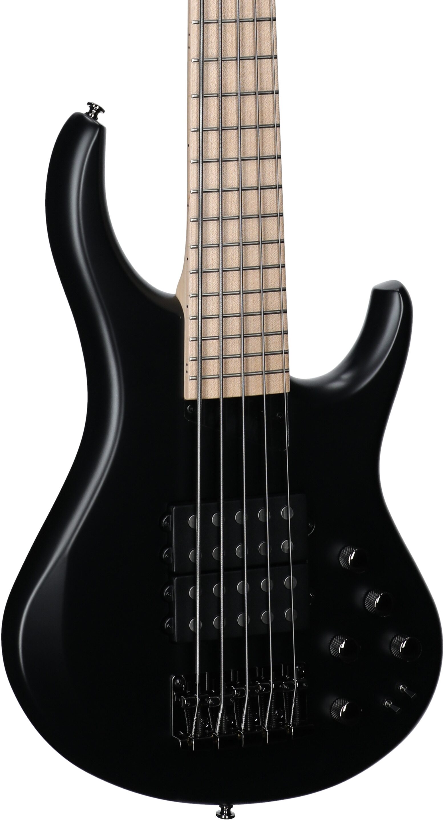 MTD Kingston Super 5 Bass Electric Bass, 5-String (with Maple Fingerboard), Black, Full Left Front