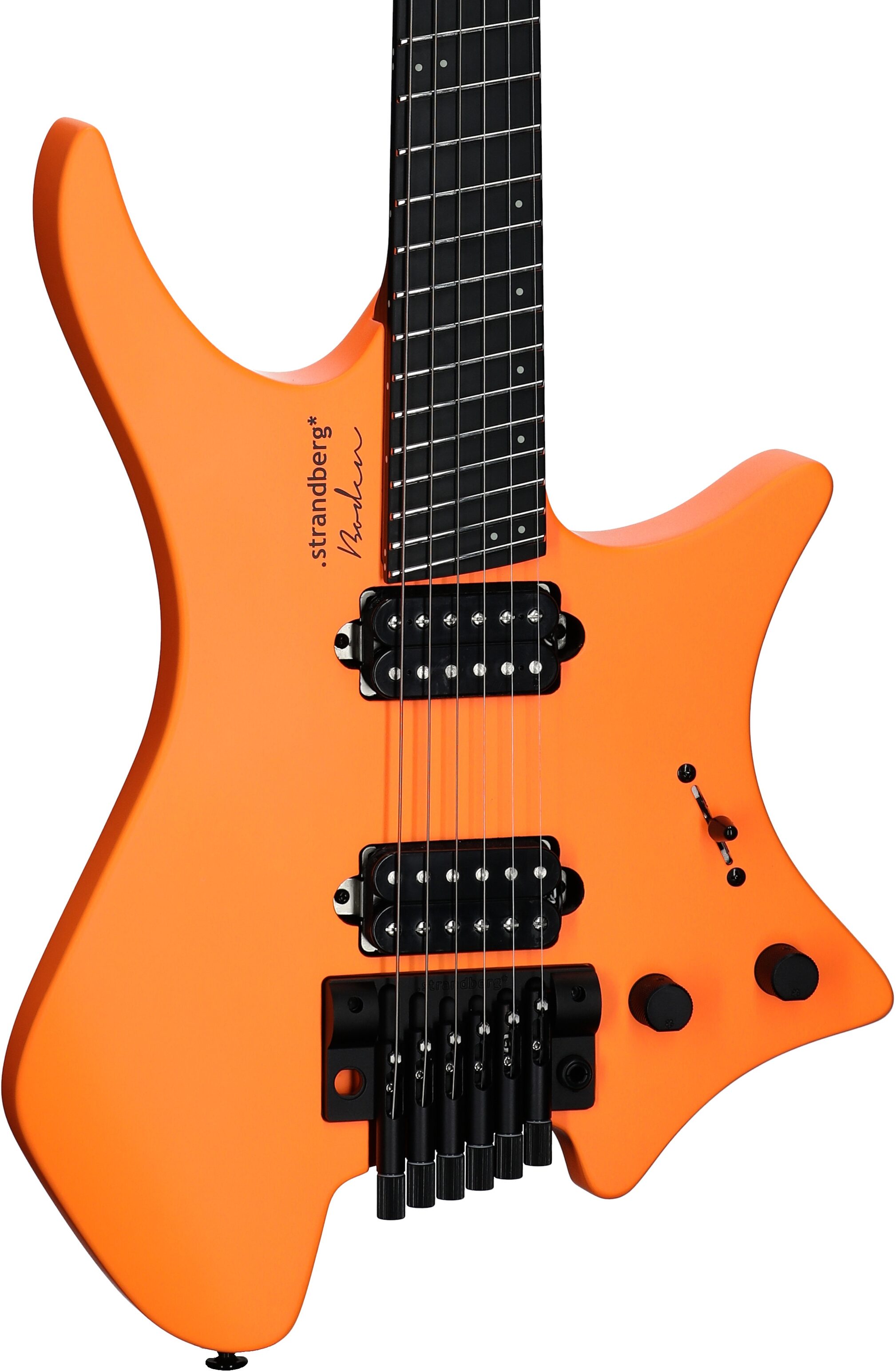 Strandberg Boden Standard NX 6 Tremolo Electric Guitar (with Gig Bag), Neon Orange, Full Left Front