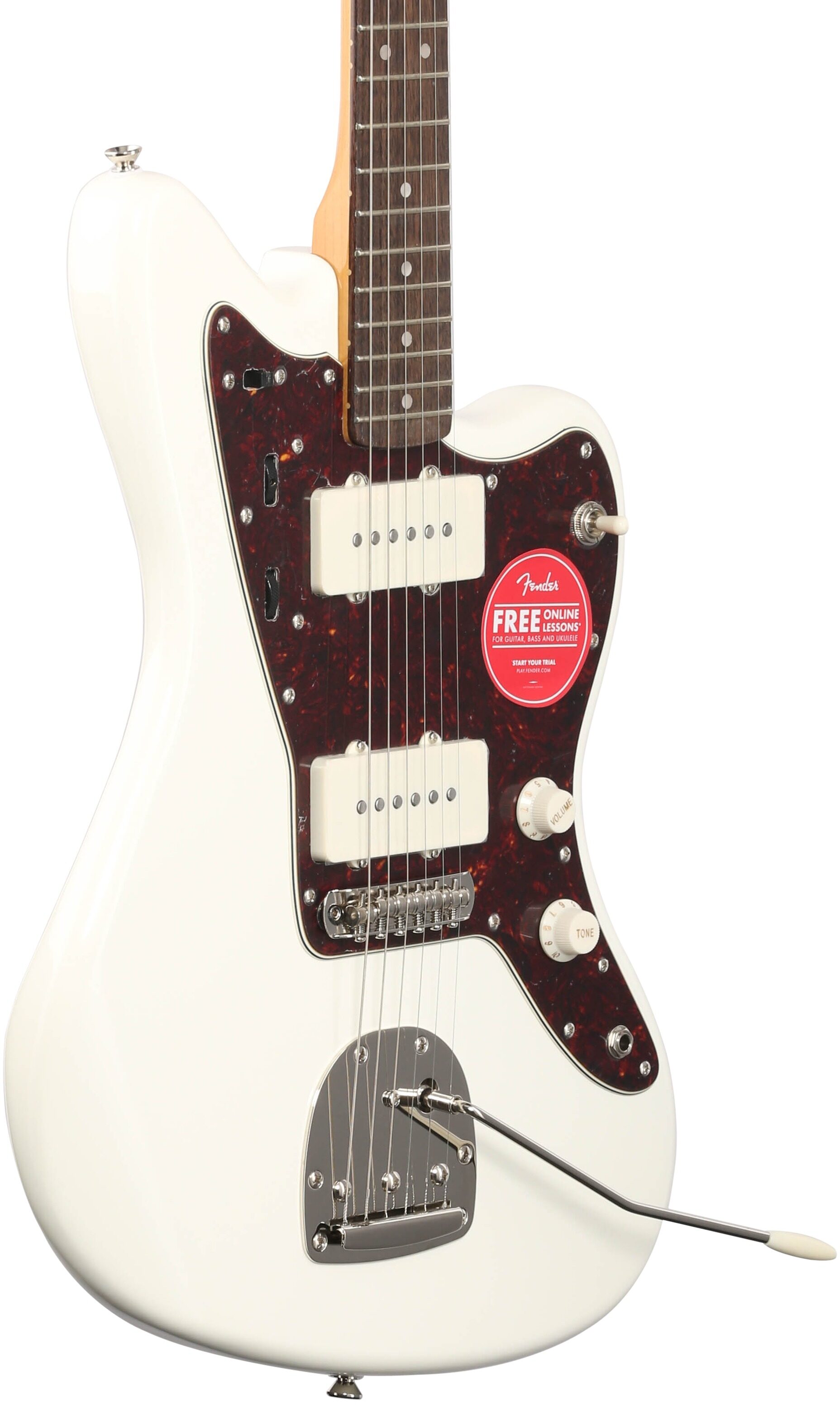 Squier Classic Vibe '60s Jazzmaster Electric Guitar, with Laurel Fingerboard, Olympic White, Full Left Front