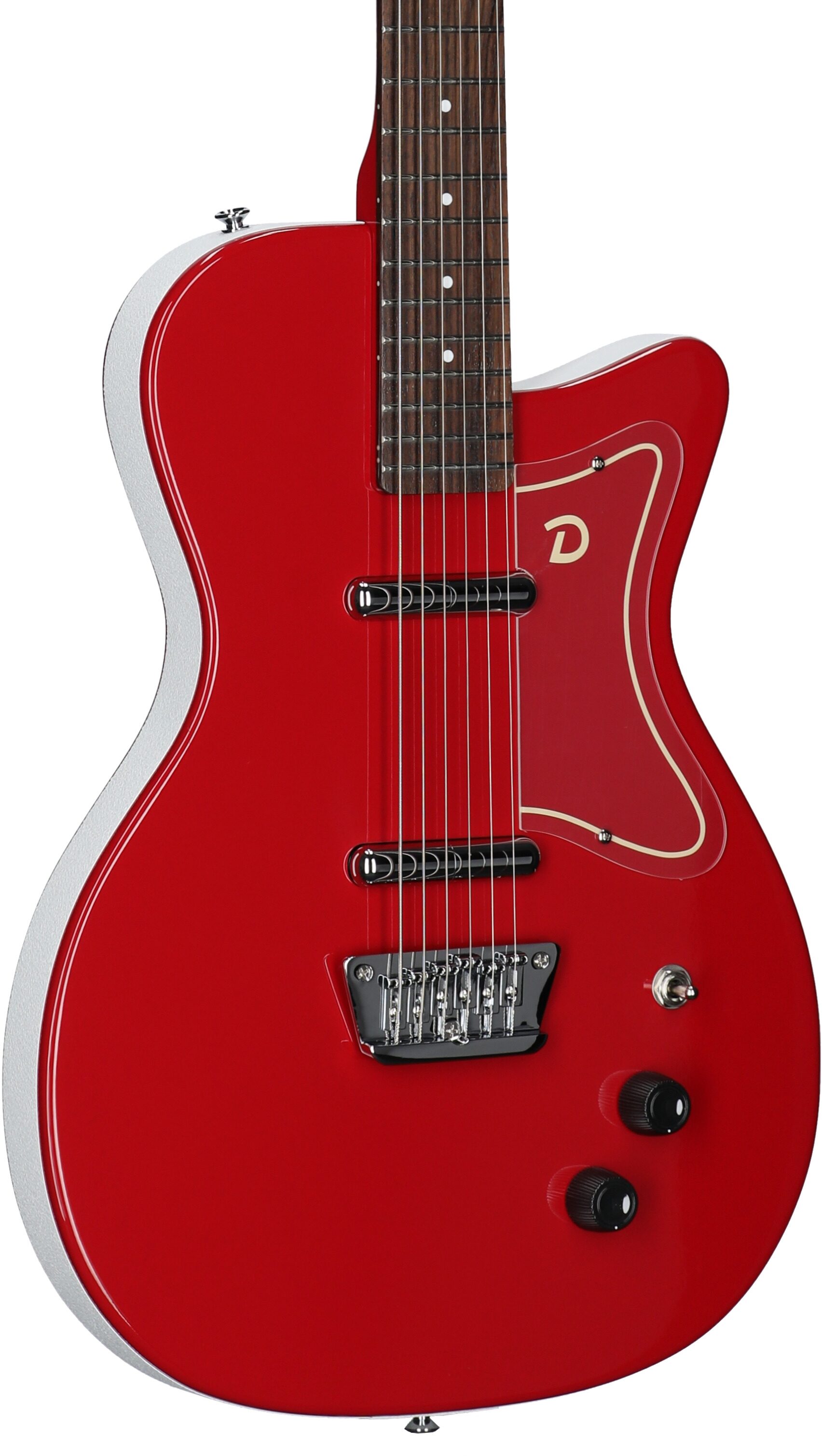 Danelectro '56 Baritone Electric Guitar, Red, Full Left Front