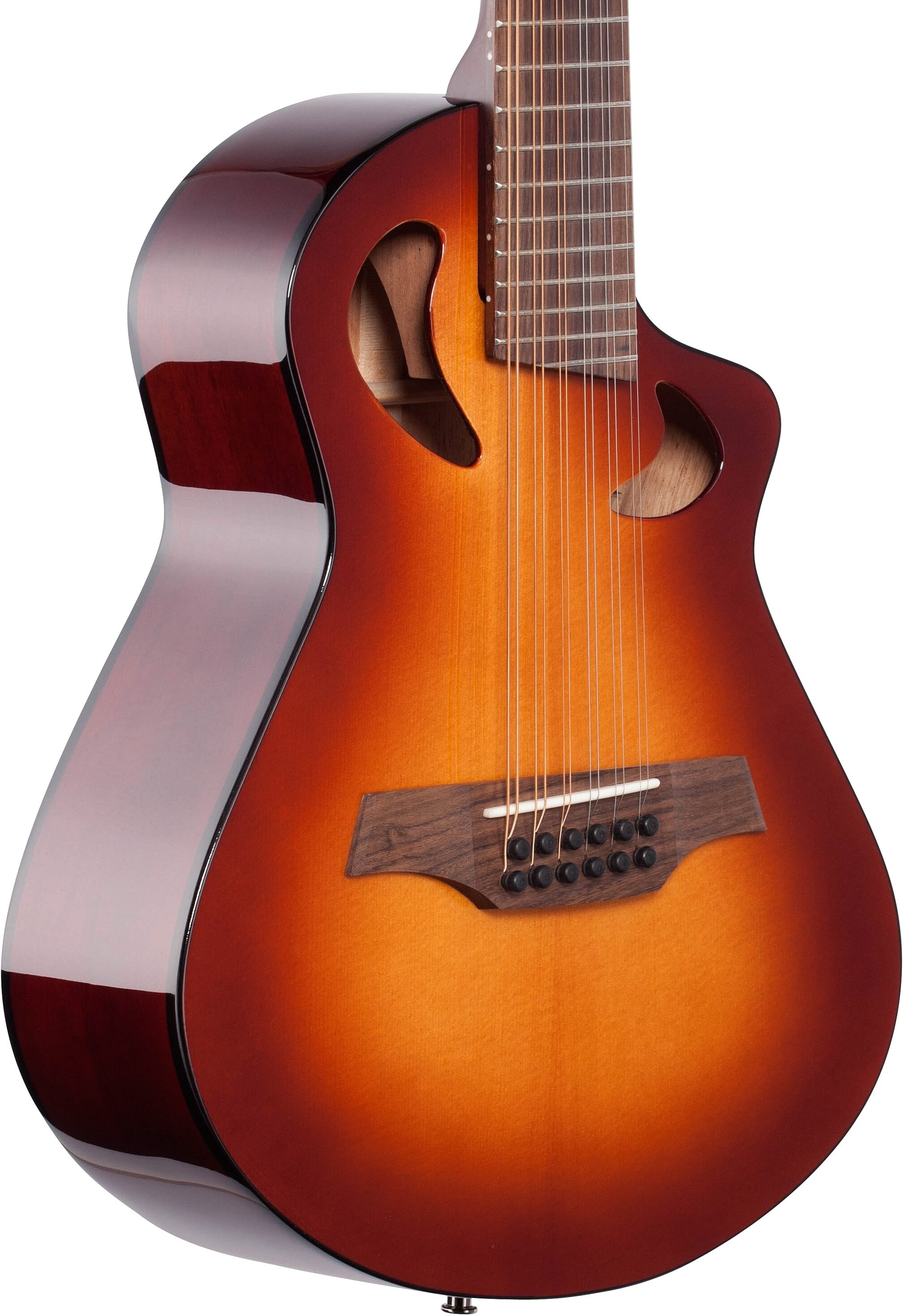 Veillette Avante Gryphon High-Tuned 12-String Acoustic Guitar, Tobacco Burst, Full Left Front