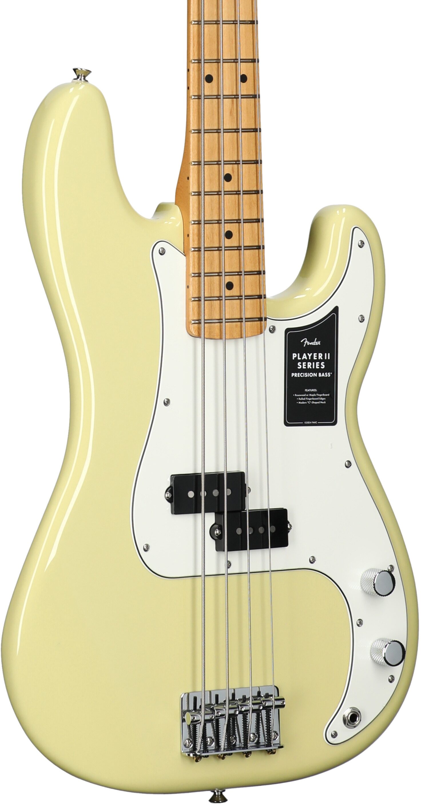 Fender Player II Precision Electric Bass, with Maple Fingerboard, Hialeah Yellow, Open Box (Very Good), Full Left Front