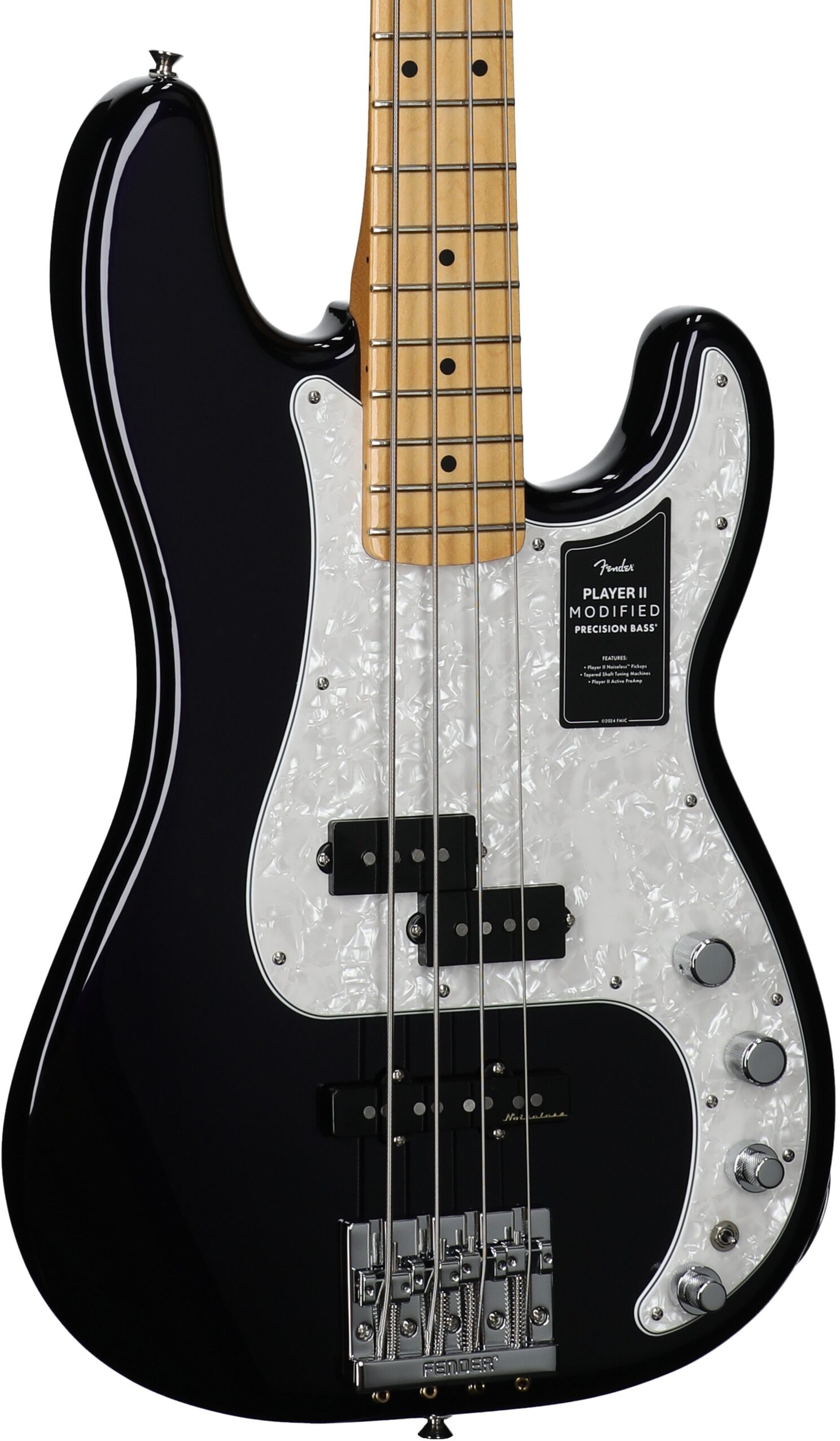 Fender Player II Modified Active Precision Electric Bass, Maple Fingerboard (with Gig Bag), Dusk, Full Left Front