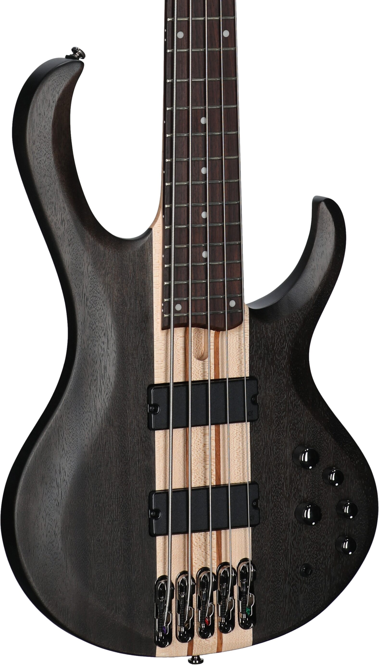 Ibanez BTB605 Electric Bass, 5-String, Transparent Gray Flat, Full Left Front