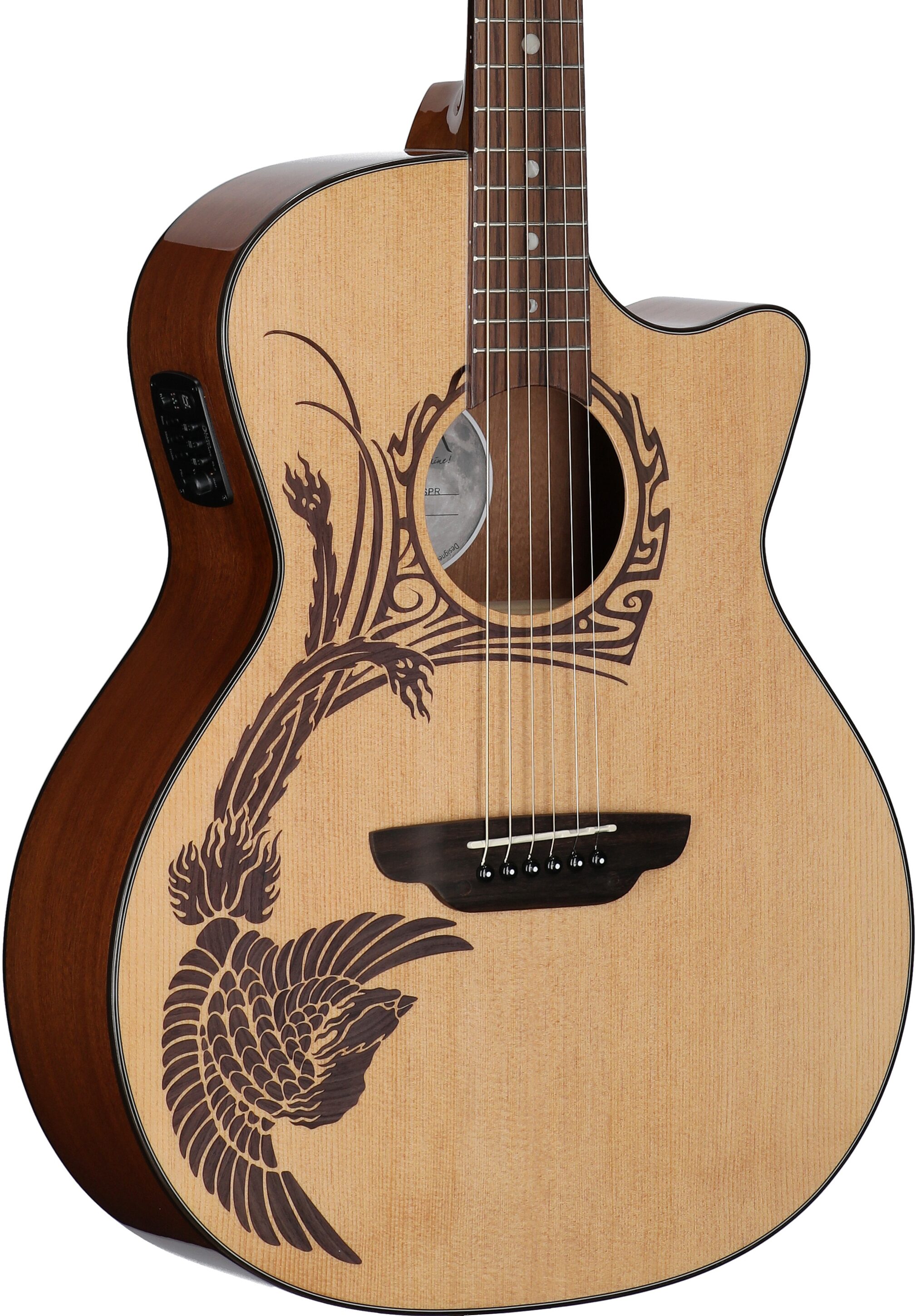 Luna Oracle Phoenix Spruce Acoustic-Electric Guitar, New, Full Left Front