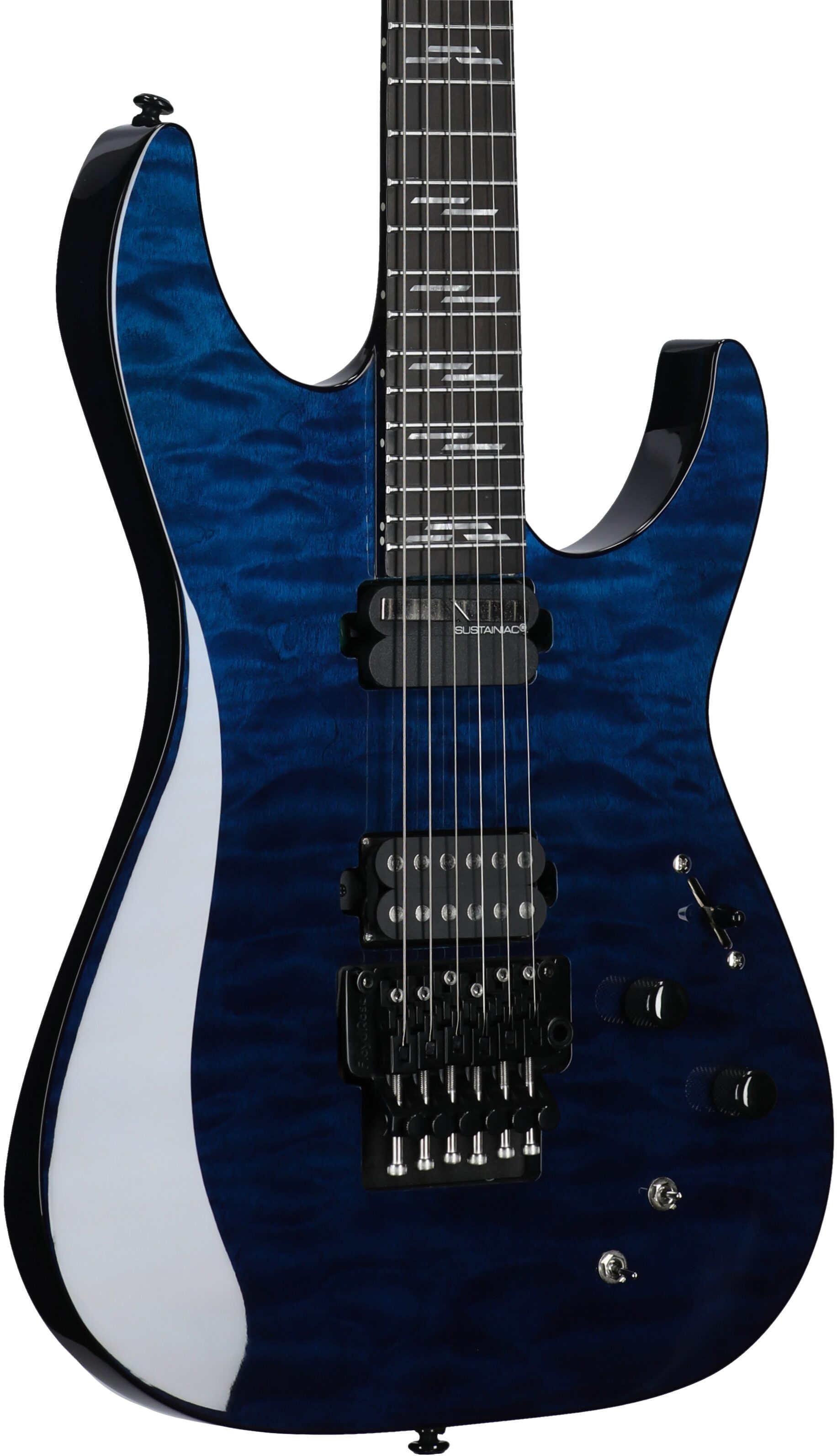 Schecter Reaper 6 FRS Elite Electric Guitar, Deep Ocean Blue, Full Left Front