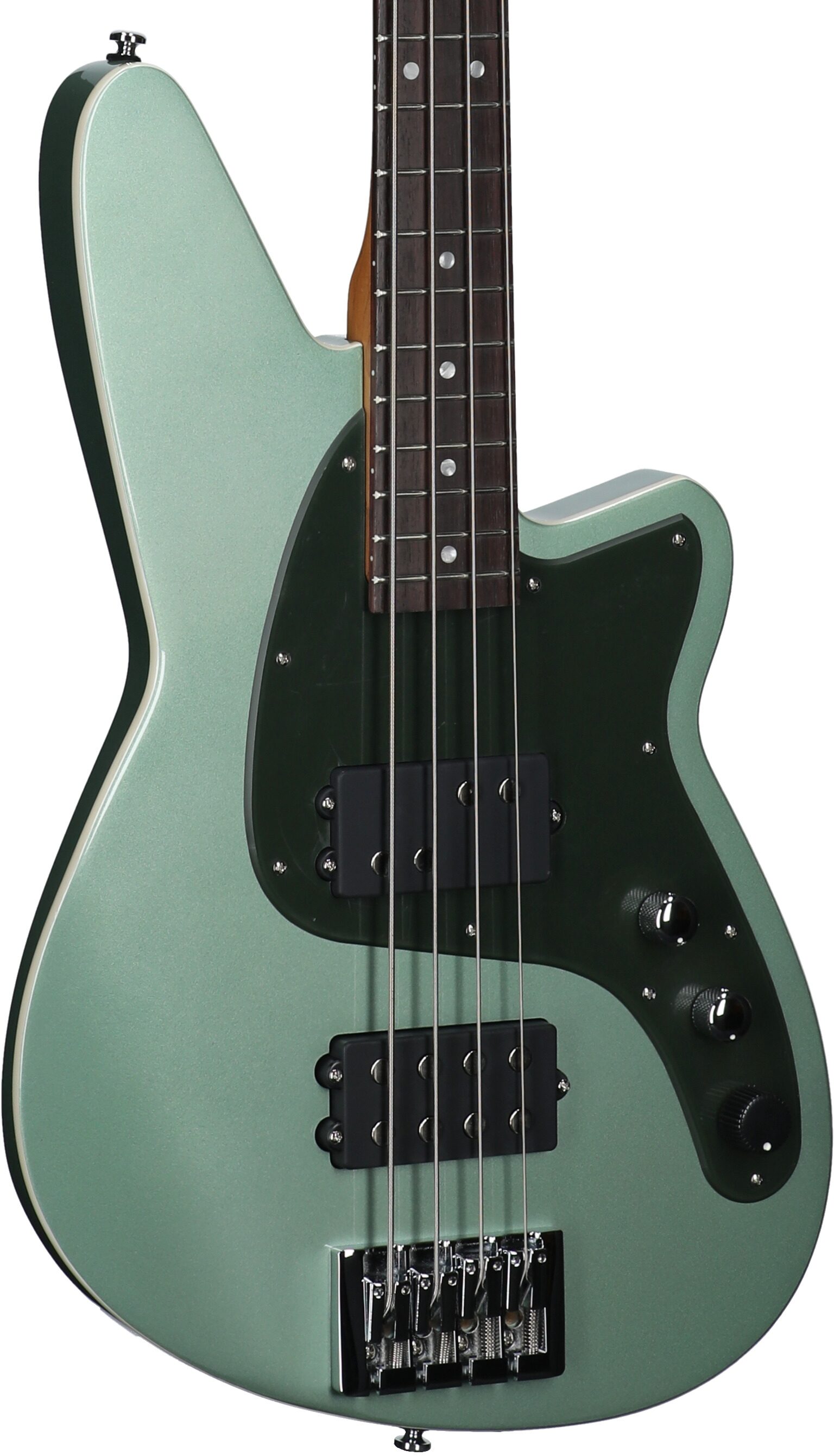 Reverend Mercalli 4 Electric Bass, Metallic Alpine, Rosewood Fretboard, Full Left Front