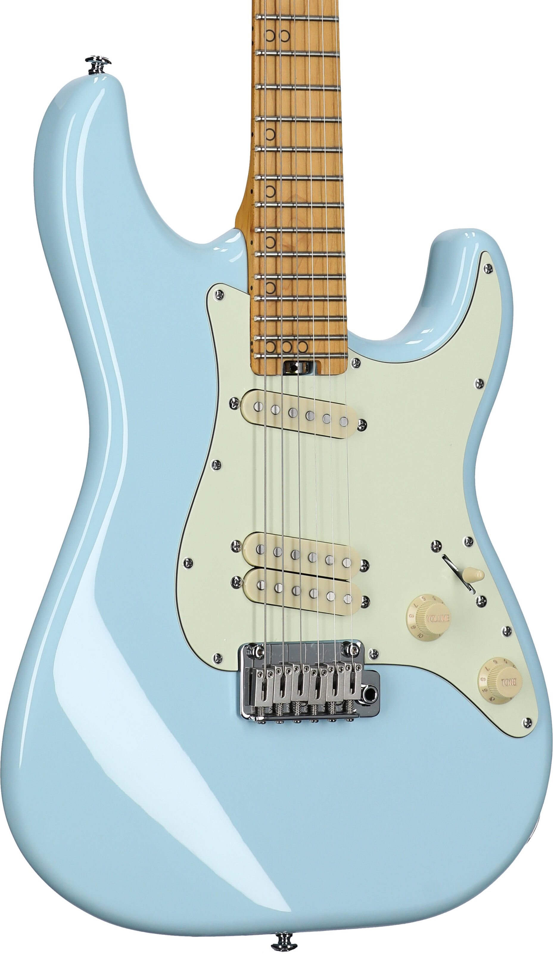 Schecter MV-6 Electric Guitar, with Maple Fingerboard, Super Sonic Blue, Full Left Front